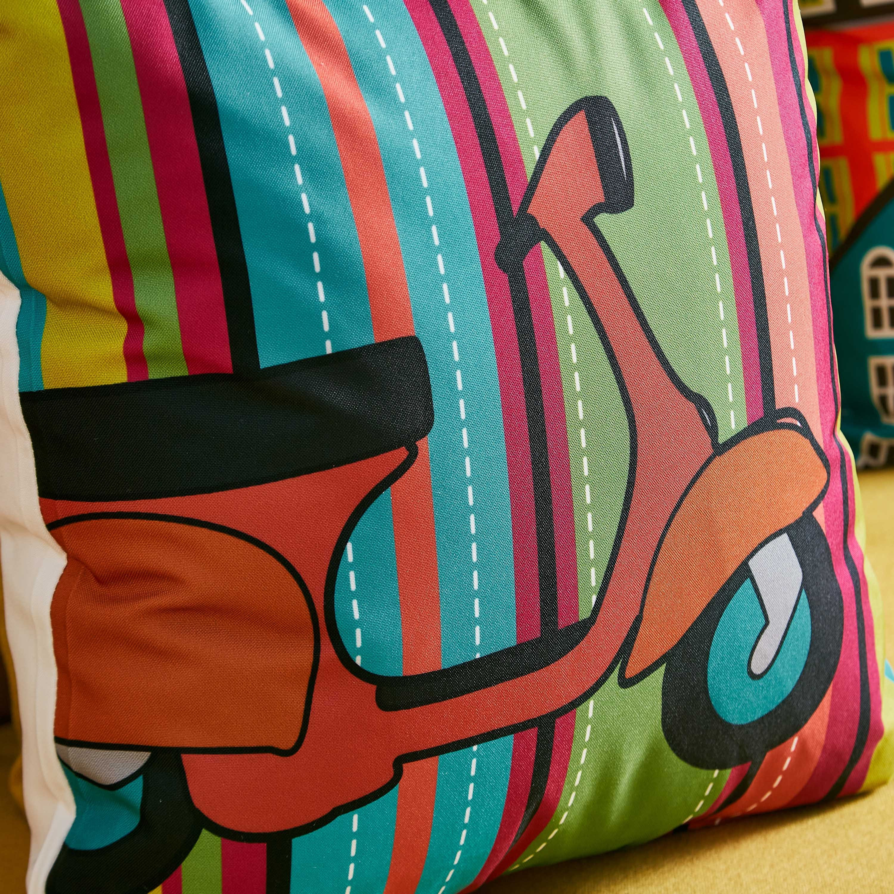 Indie Vibe Stripes Printed Cushion Cover- 40x40 cm-hbxhomeware-cushionsandcovers-cushioncovers-image-2