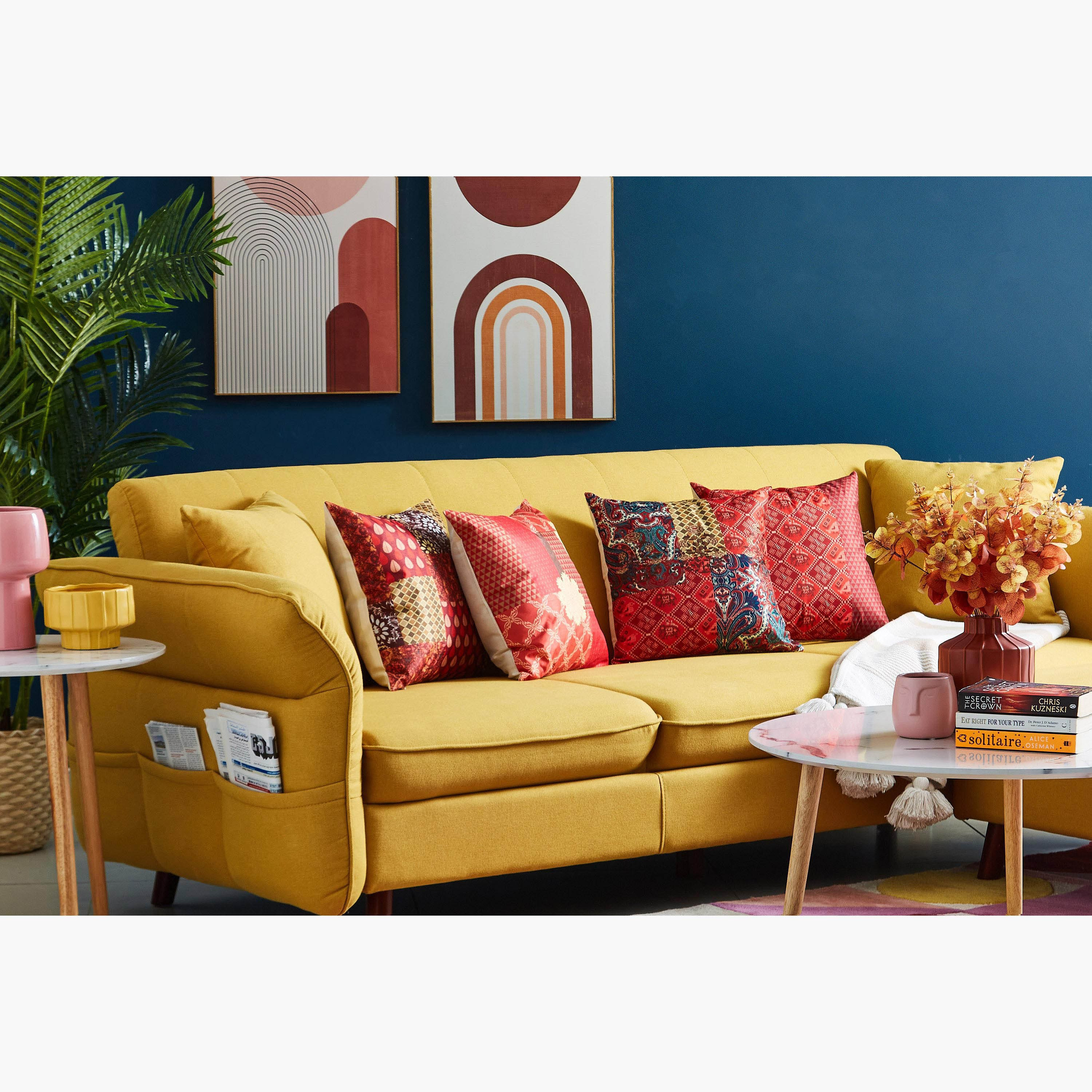 غطاء وسادة بطبعات رقعات متداخلة من إيدوكي - 40x40 سم-hbxhomeware-cushionsandcovers-cushioncovers-image-4