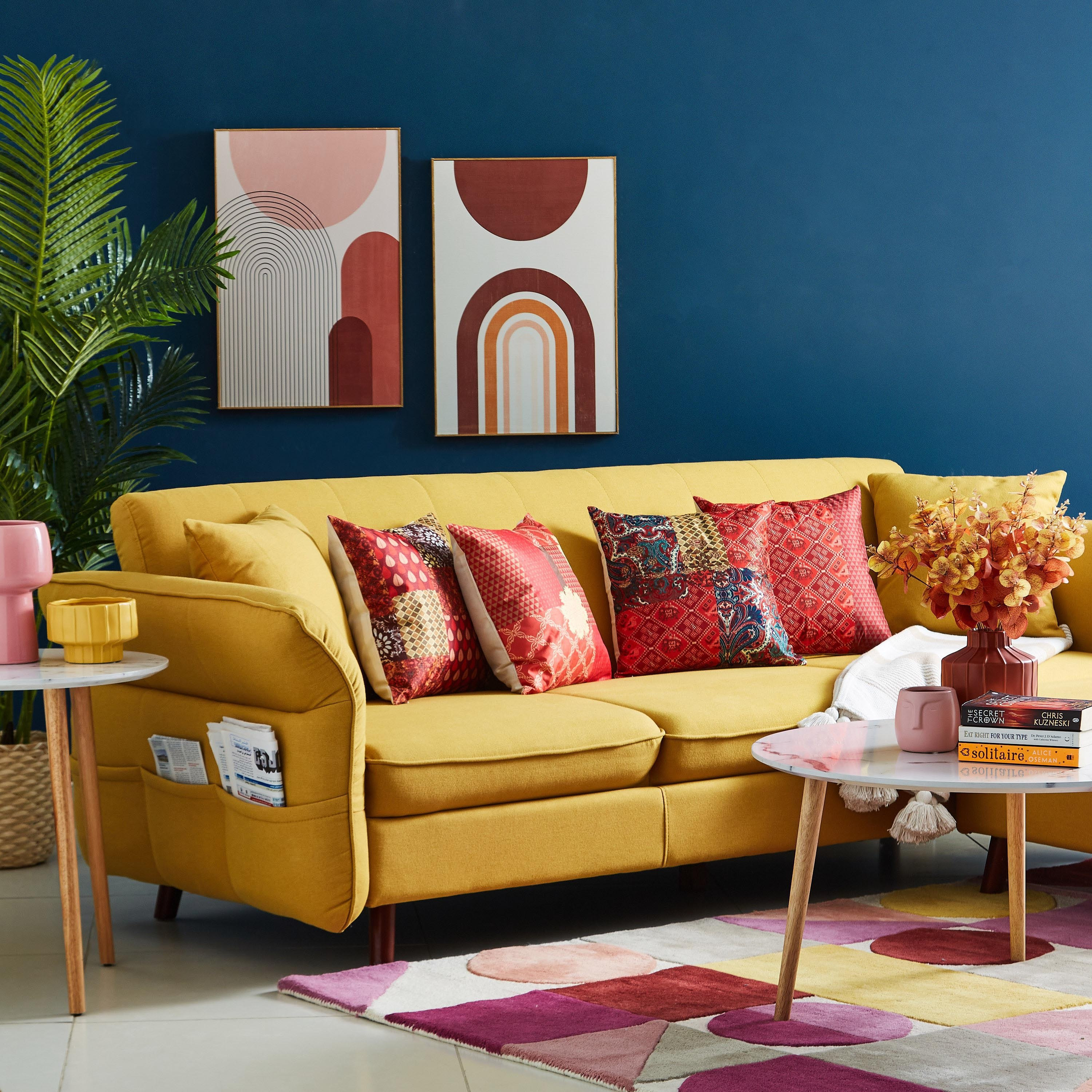 غطاء وسادة بطبعات رقعات متداخلة من إيدوكي - 40x40 سم-hbxhomeware-cushionsandcovers-cushioncovers-image-5