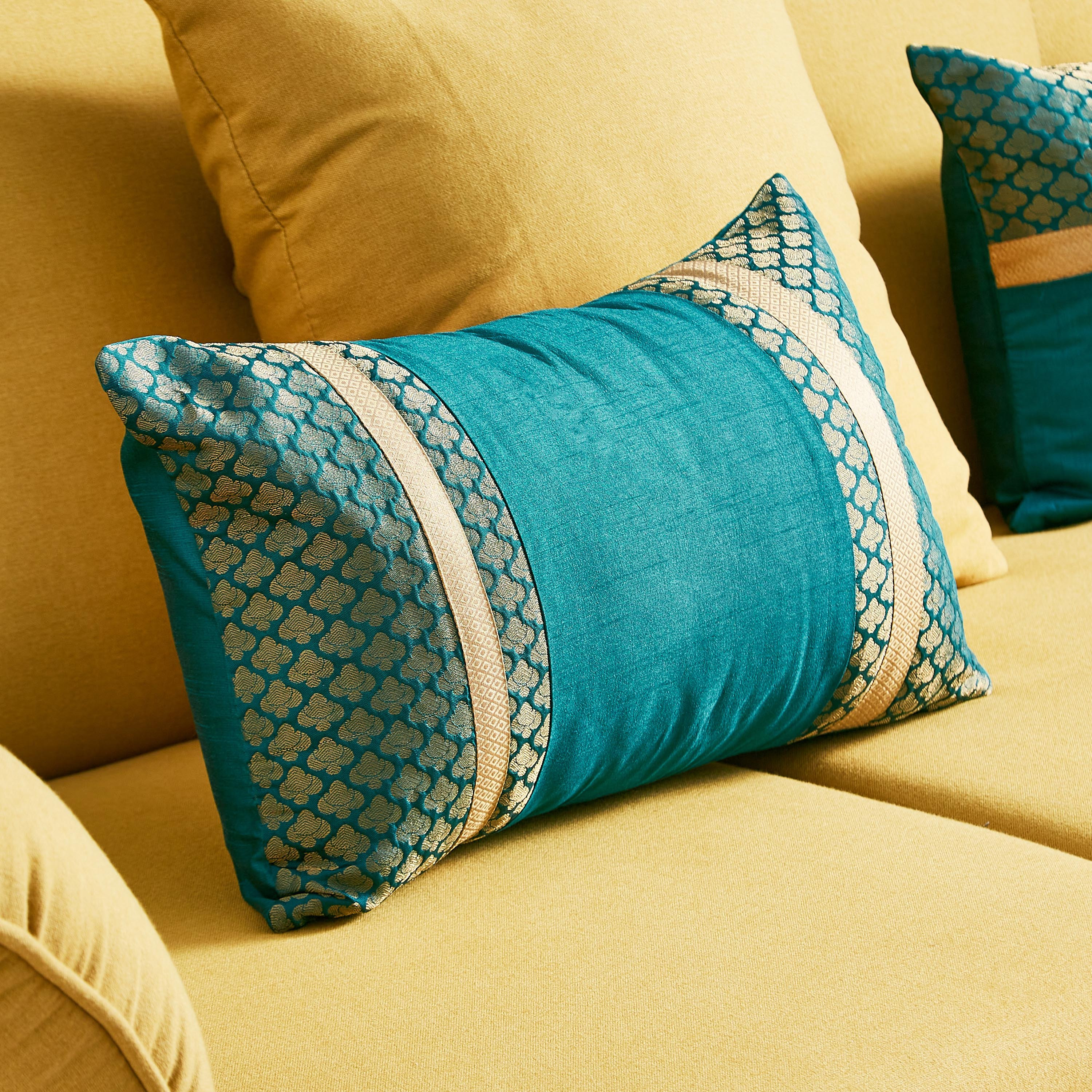 Yana Jacquard Patchwork Cushion Cover - 30x50 cm-hbxhomeware-cushionsandcovers-cushioncovers-image-1