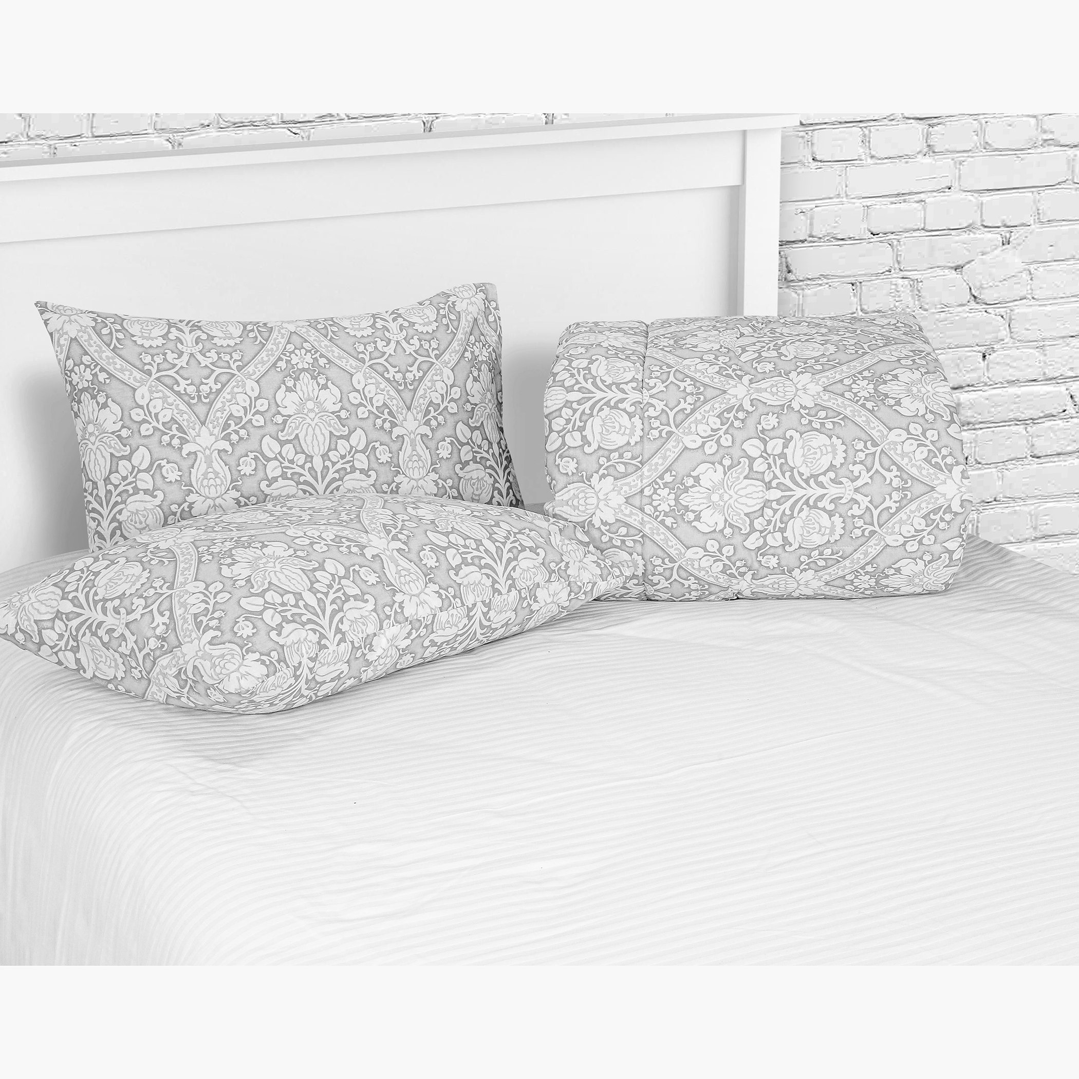 طقم لحاف مزدوج قطني بطبعات 3 قطع من مونوكروم لاكشري جيانا - 160x220 سم-hbxhomeware-hbxdecorandfurnishings-image-4