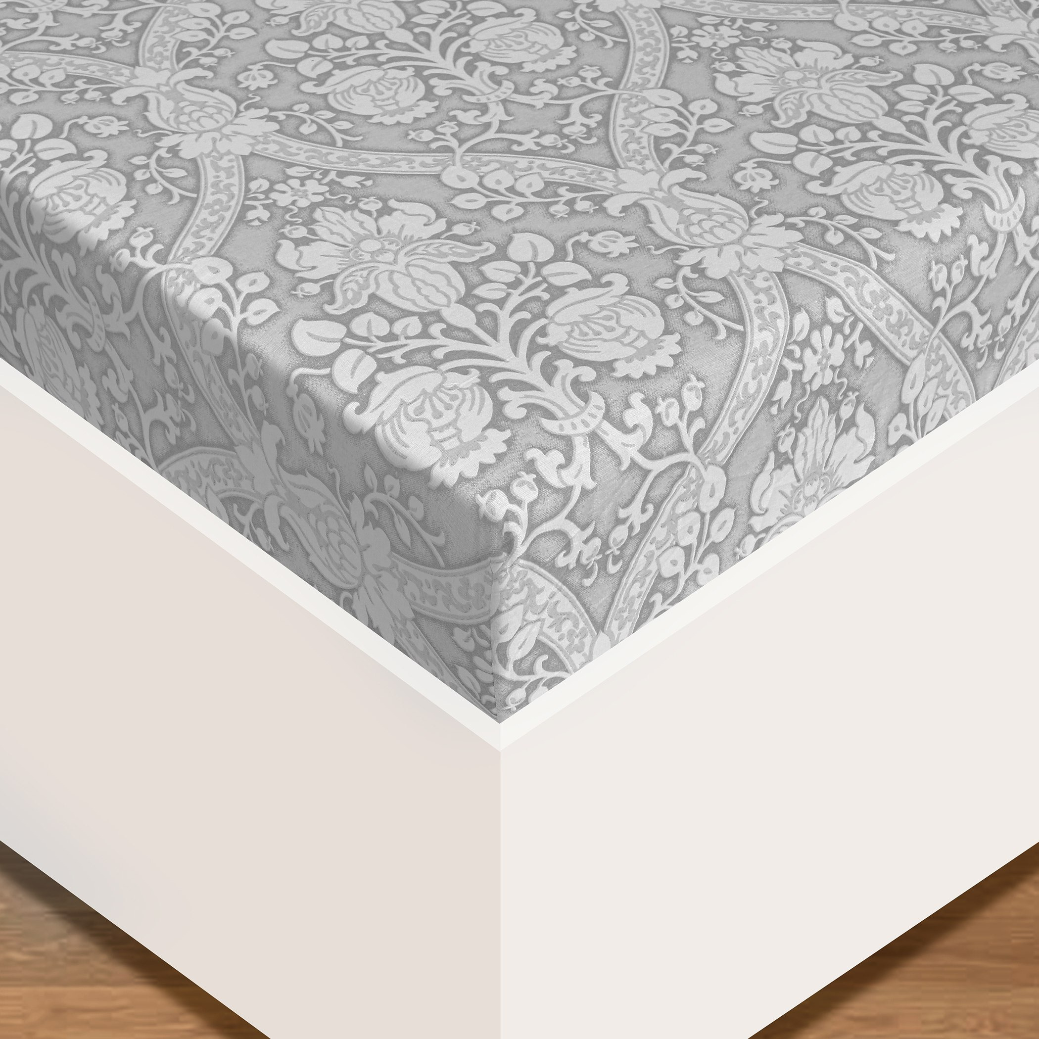 Monochrome Luxury Gianna Printed Cotton Single Fitted Sheet - 90x200+25 cm-hbxhomeware-hbxbedroom-image-2