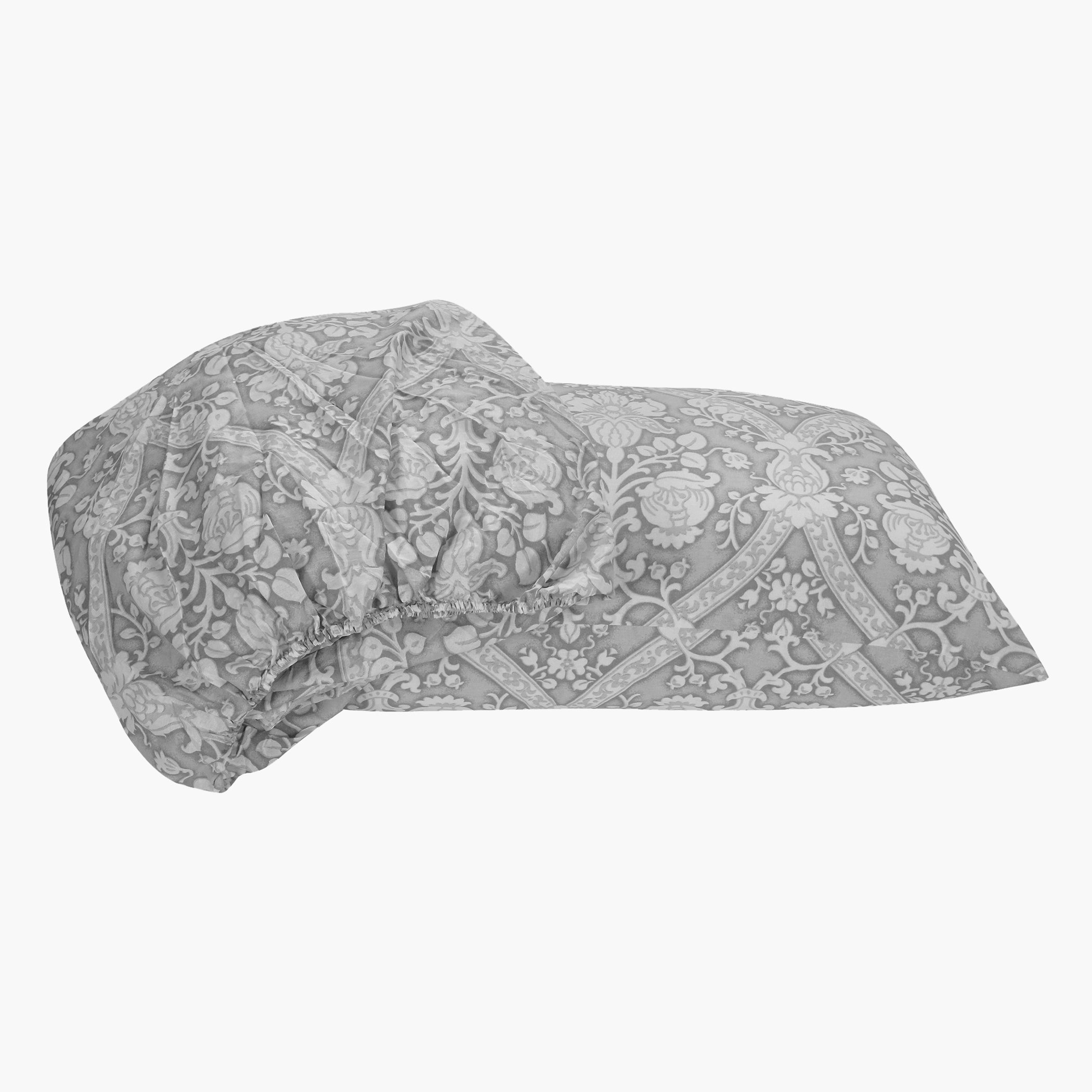 شرشف مطّاطي مزدوج قطن بطبعات من مونوكروم لاكجيري جيانا - 120x220+25 سم-hbxhomeware-hbxbedroom-image-5