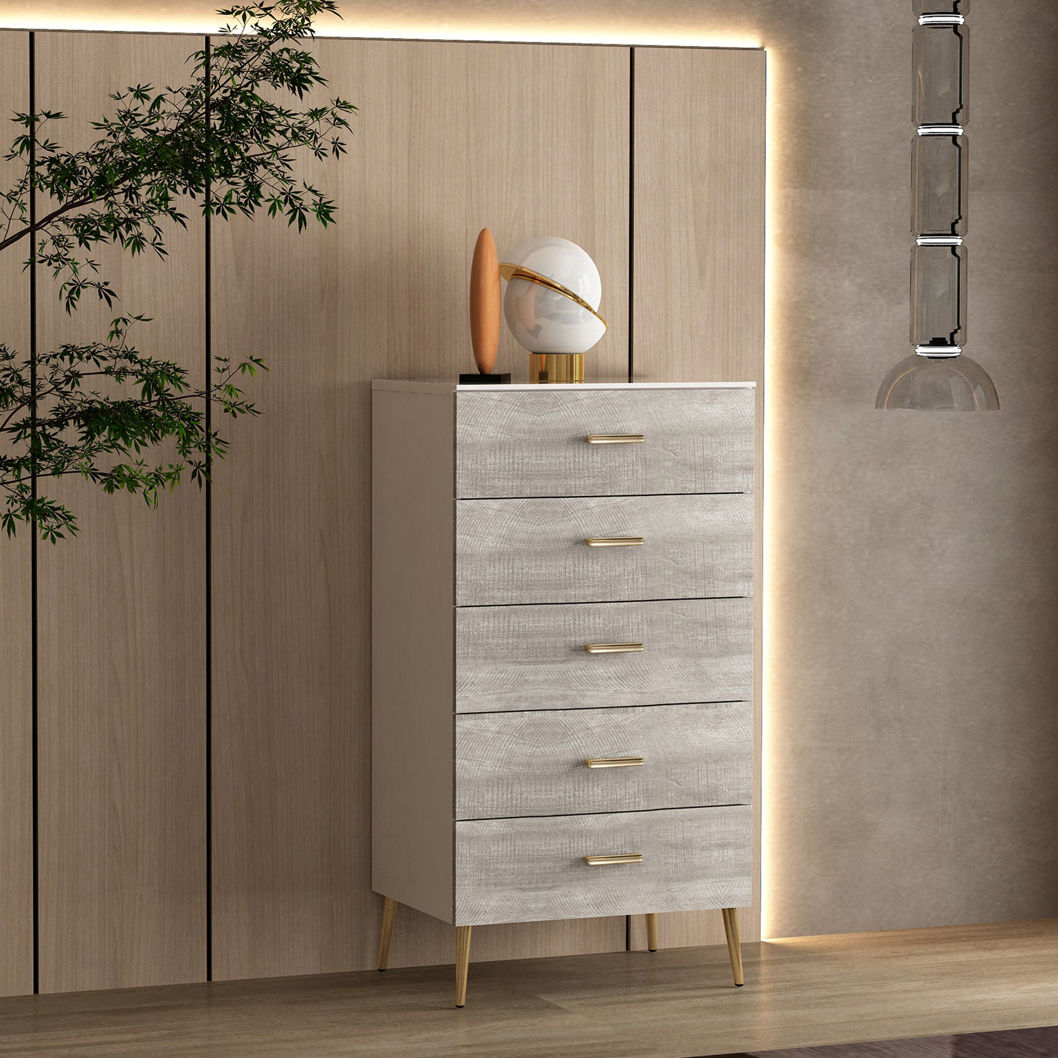 خزانة بـ 5 أدراج من إيلا-hbxfurniture-dressersandchests-chestofdrawers-image-1