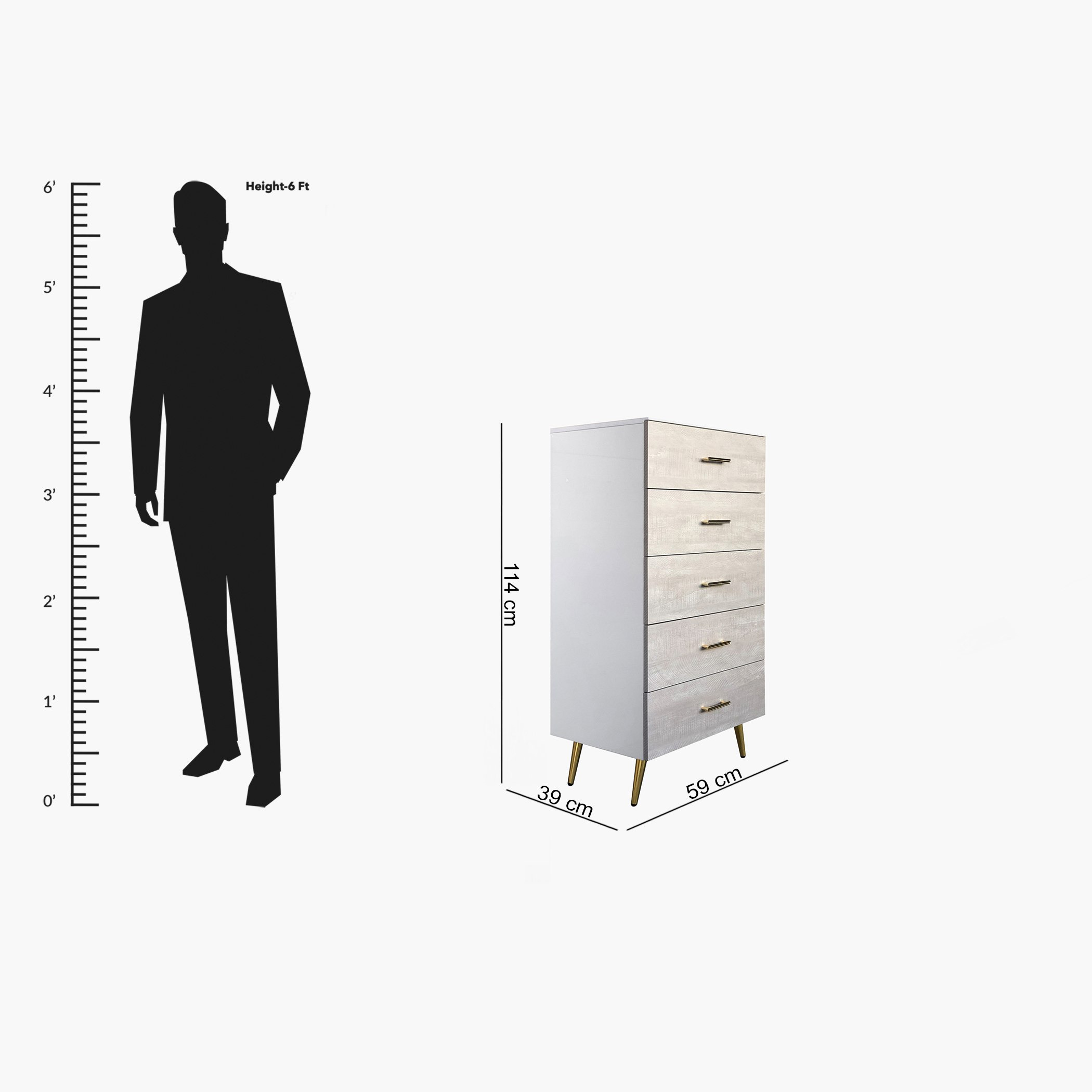 خزانة بـ 5 أدراج من إيلا-hbxfurniture-dressersandchests-chestofdrawers-image-7