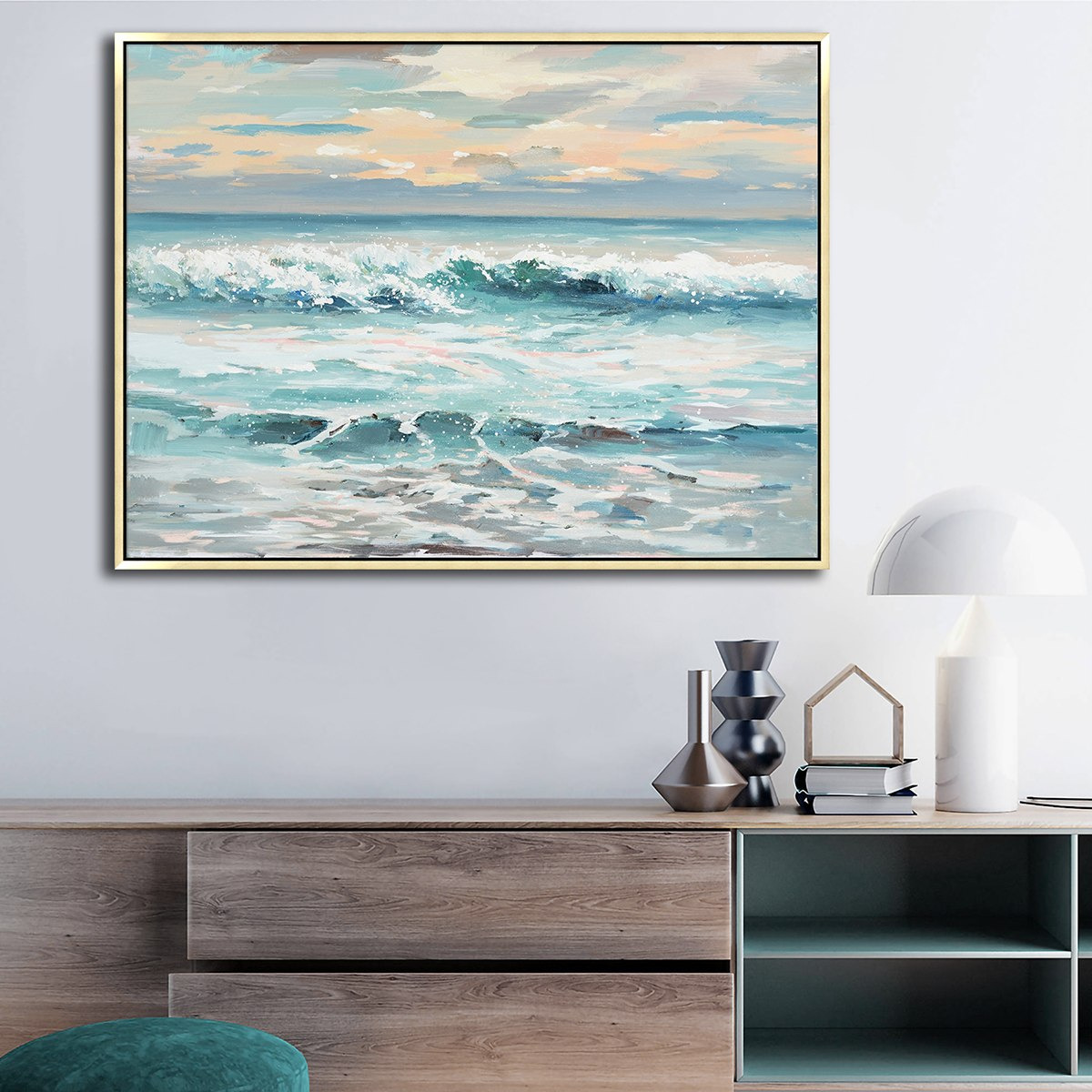 Delcy Handpainted Ocean Framed Picture - 75x100x4 cm-hbxhomeware-hbxdecorandfurnishings-image-1