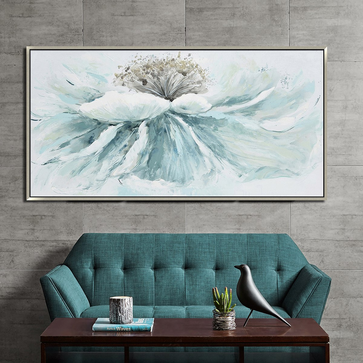 لوحة زهرة مرسومة يدويًا من ديلسي - 75x150x4 سم-hbxhomeware-hbxdecorandfurnishings-image-1