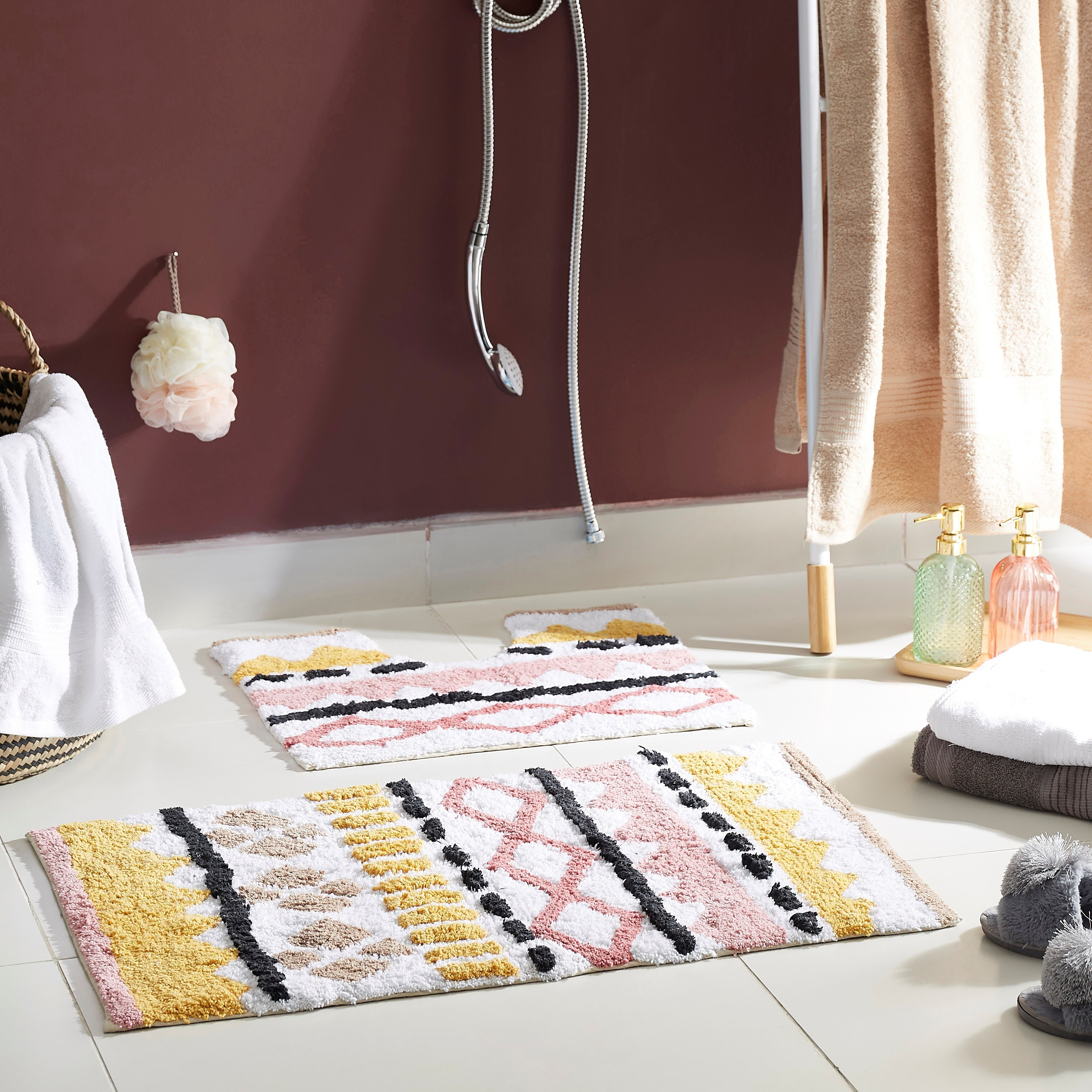 طقم سجّاد حمّام قطعتين قطن من أفا - 50x80+40 سم-hbxbedroom-floorcoverings-bathmats-image-1