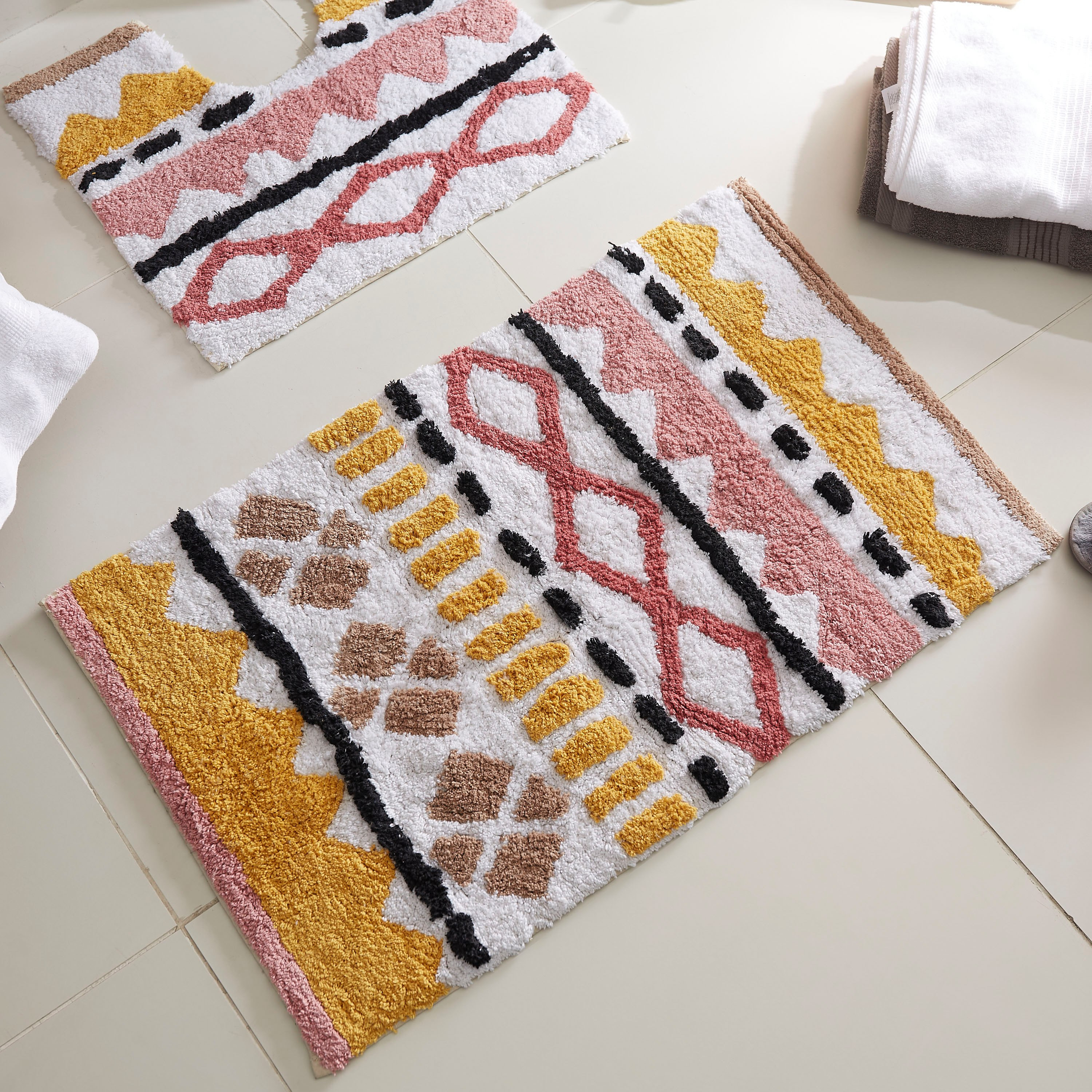 طقم سجّاد حمّام قطعتين قطن من أفا - 50x80+40 سم-hbxbedroom-floorcoverings-bathmats-image-2