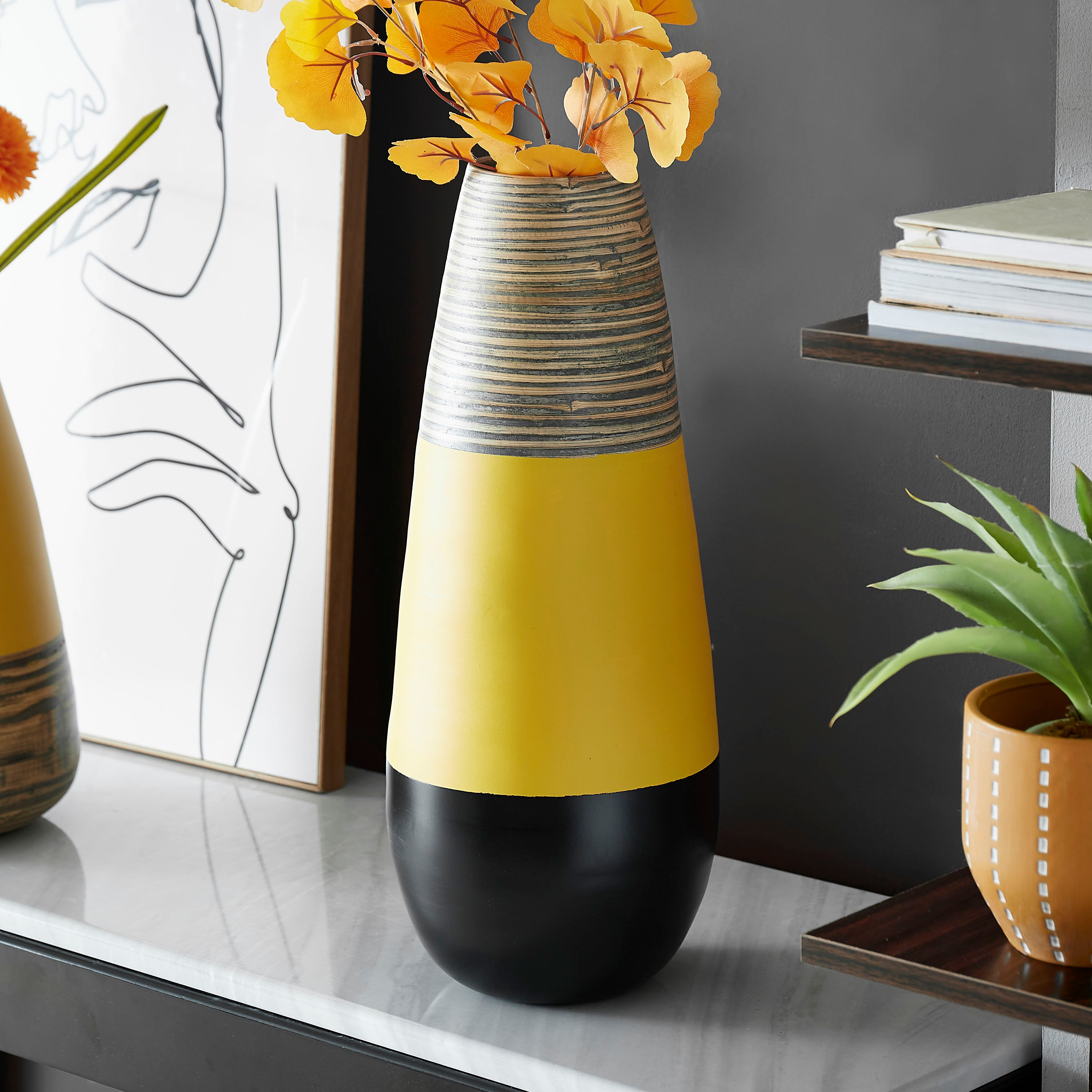 مزهرية خيزران مخروطية من ناتورا - 20x50 سم-hbxhomeware-hbxdecorandfurnishings-image-1