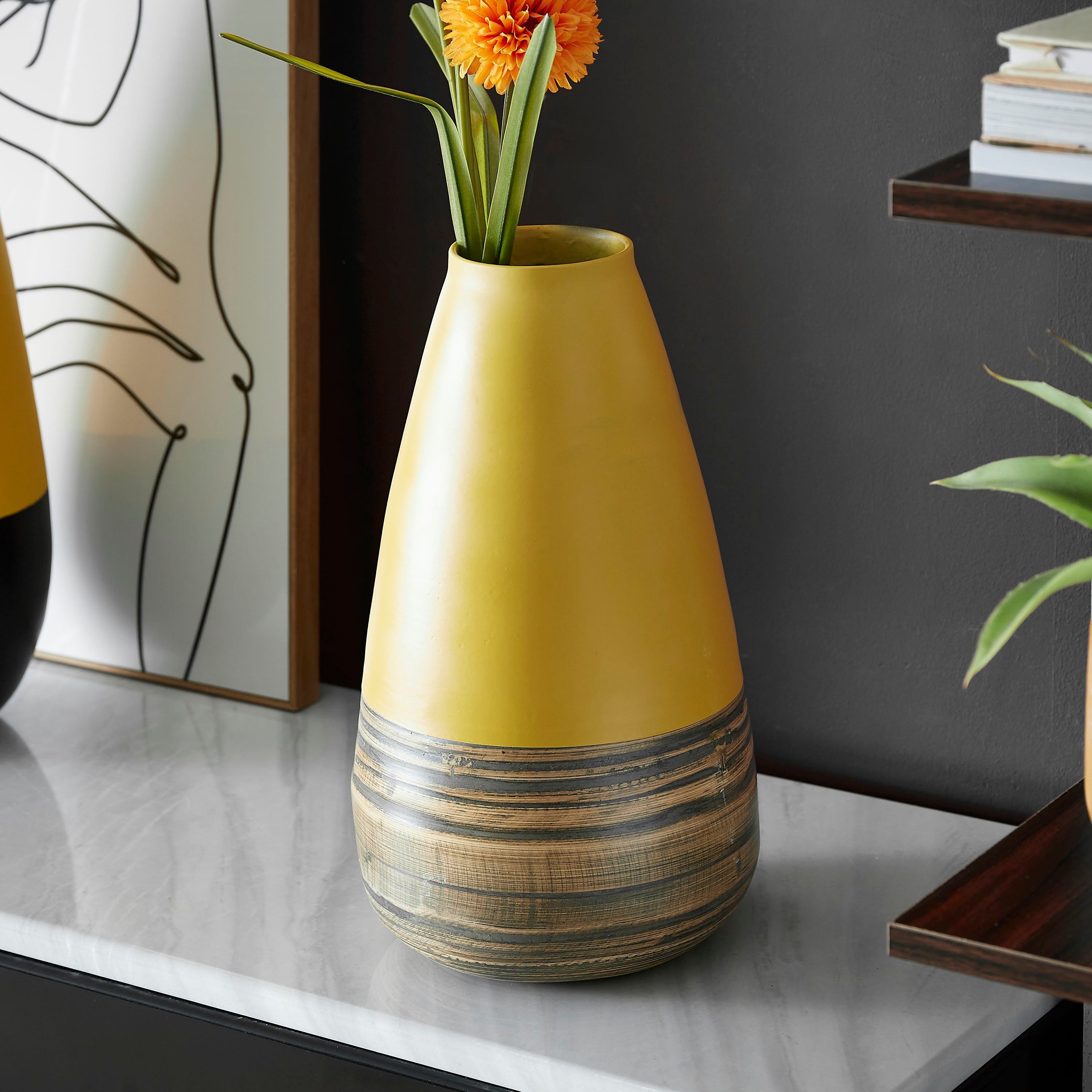 مزهرية خيزران مخروطية متعددة الألوان من ناتورا - 18x35 سم-hbxhomeware-hbxdecorandfurnishings-image-1