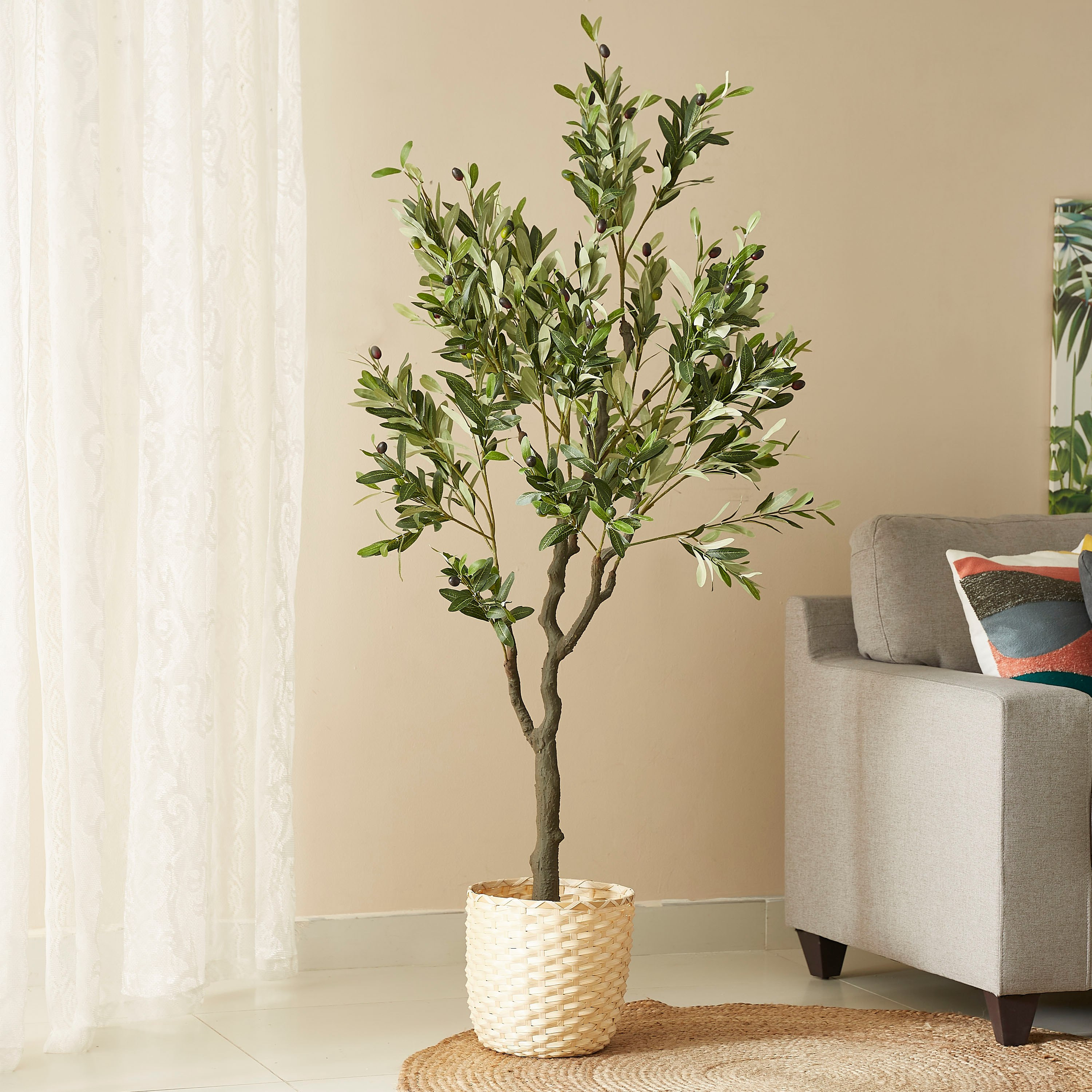 شجرة زيتون اصطناعية من تيودورا - 160 سم-hbxdecorandfurnishings-homeaccessories-artificialflowersandplants-image-1