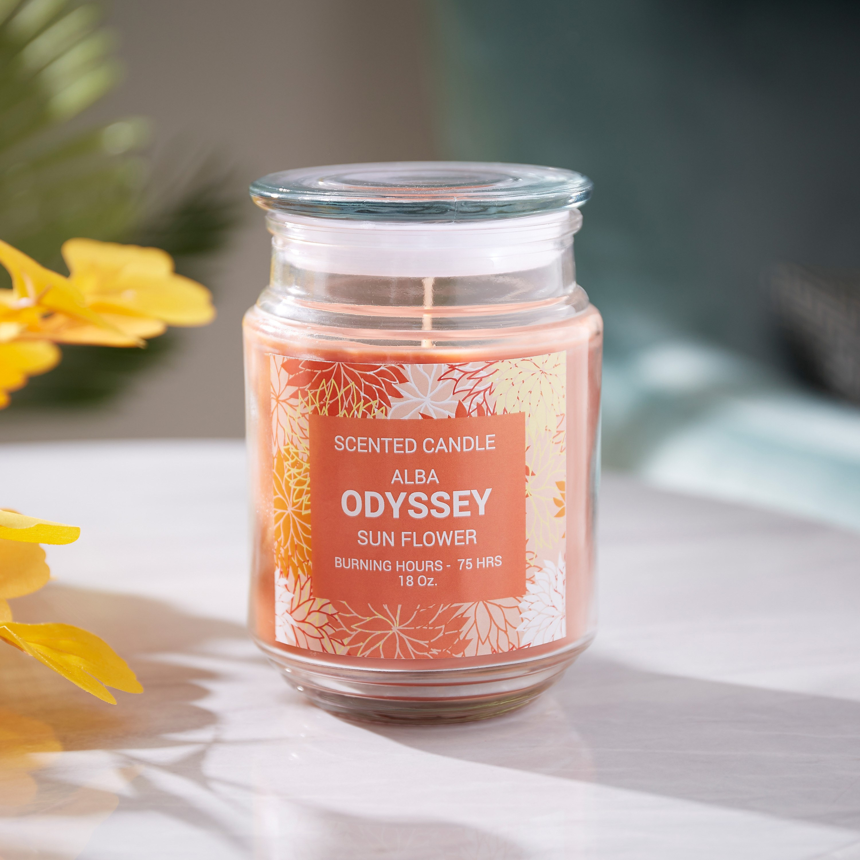 Alba Odyssey Sun Flower Scented Jar Candle with Flat Lid - 18 oz-hbxhomeware-hbxdecorandfurnishings-image-1