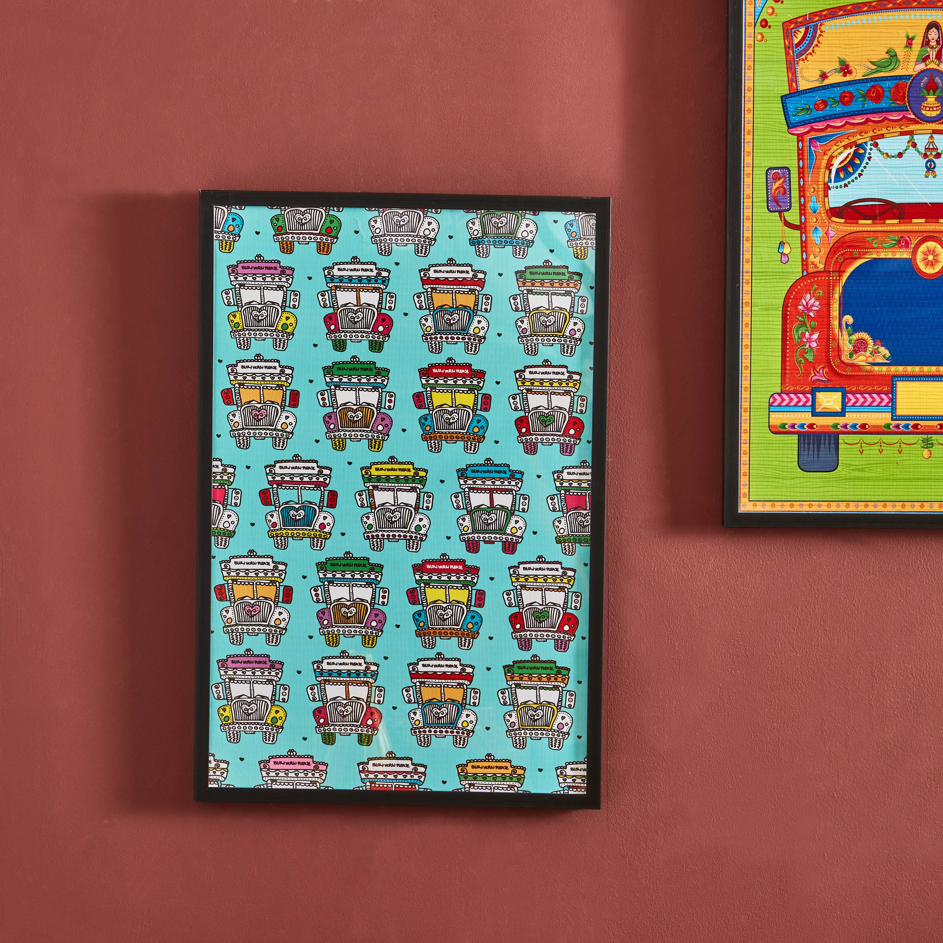 Indie Vibe Lorries Canvas Framed Picture - 40x3x60 cm-hbxhomeware-hbxdecorandfurnishings-image-1