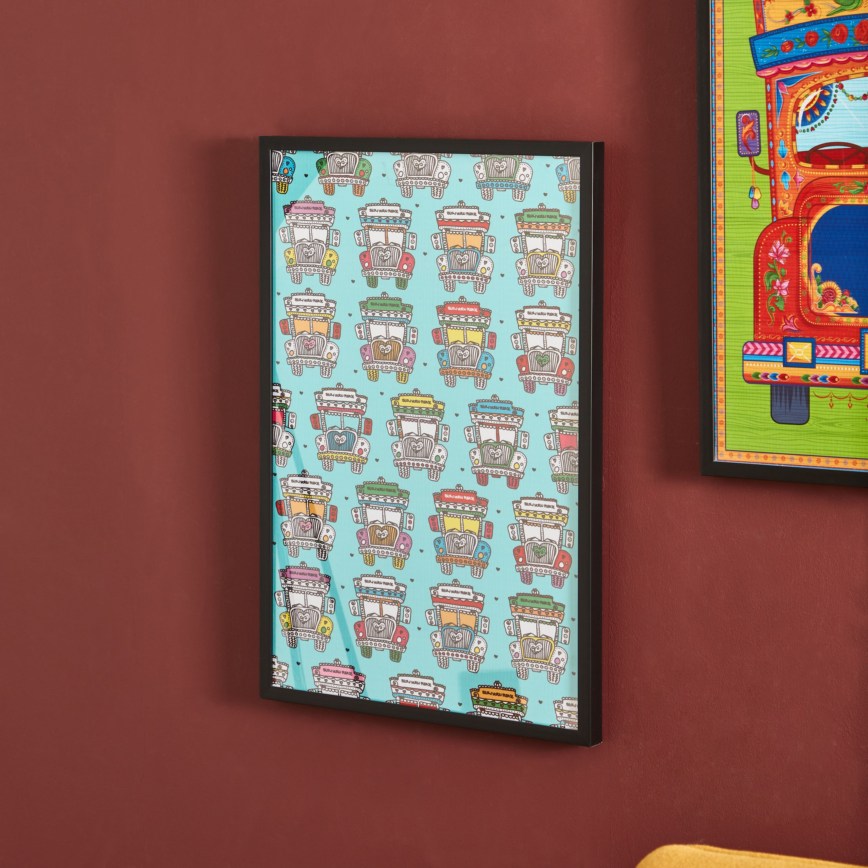 Indie Vibe Lorries Canvas Framed Picture - 40x3x60 cm-hbxhomeware-hbxdecorandfurnishings-image-2