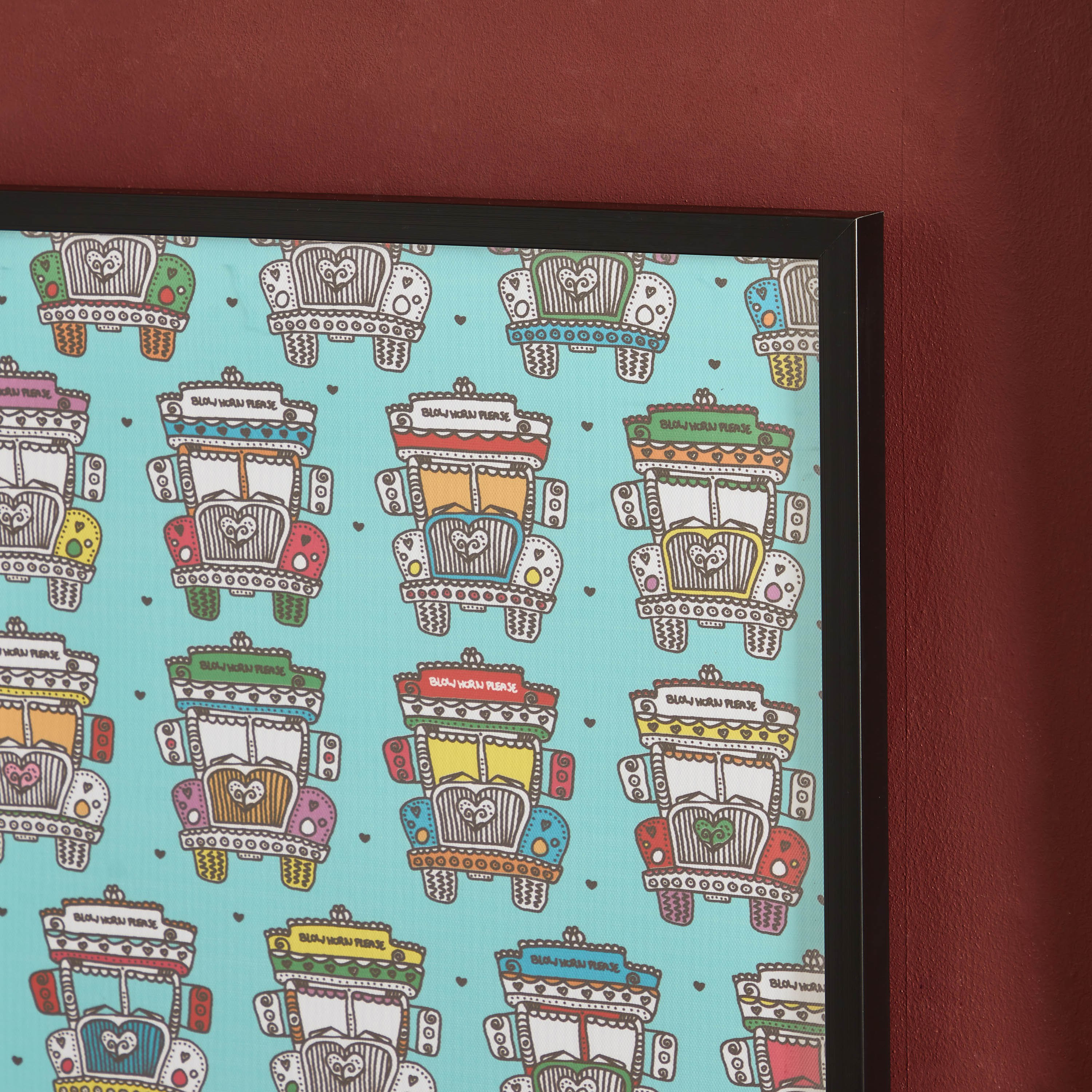 Indie Vibe Lorries Canvas Framed Picture - 40x3x60 cm-hbxhomeware-hbxdecorandfurnishings-image-3