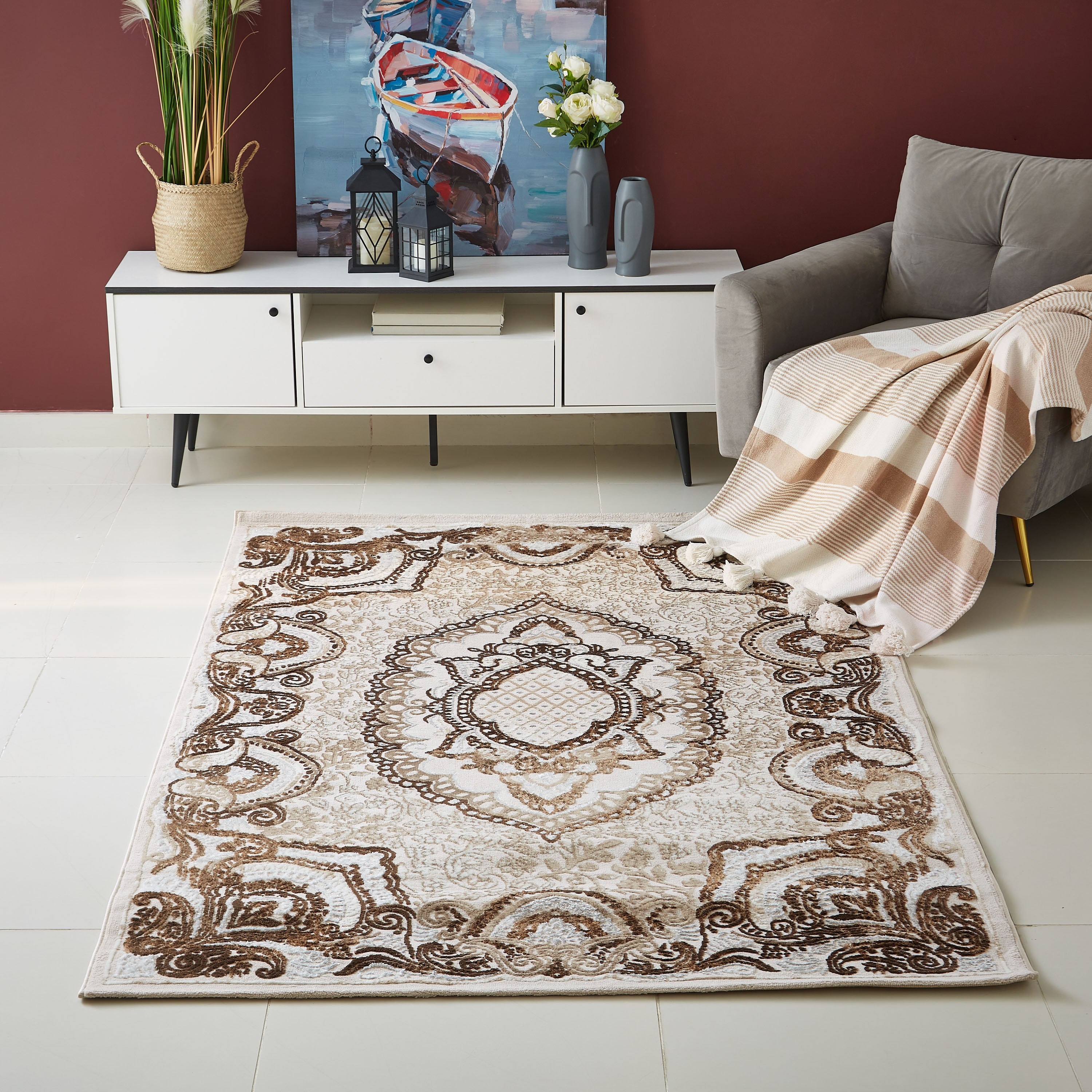سجادة بولي بروبلين مقاومة للبقع من رباب - 150x230 سم-hbxdecorandfurnishings-floorcoverings-rugs-image-1