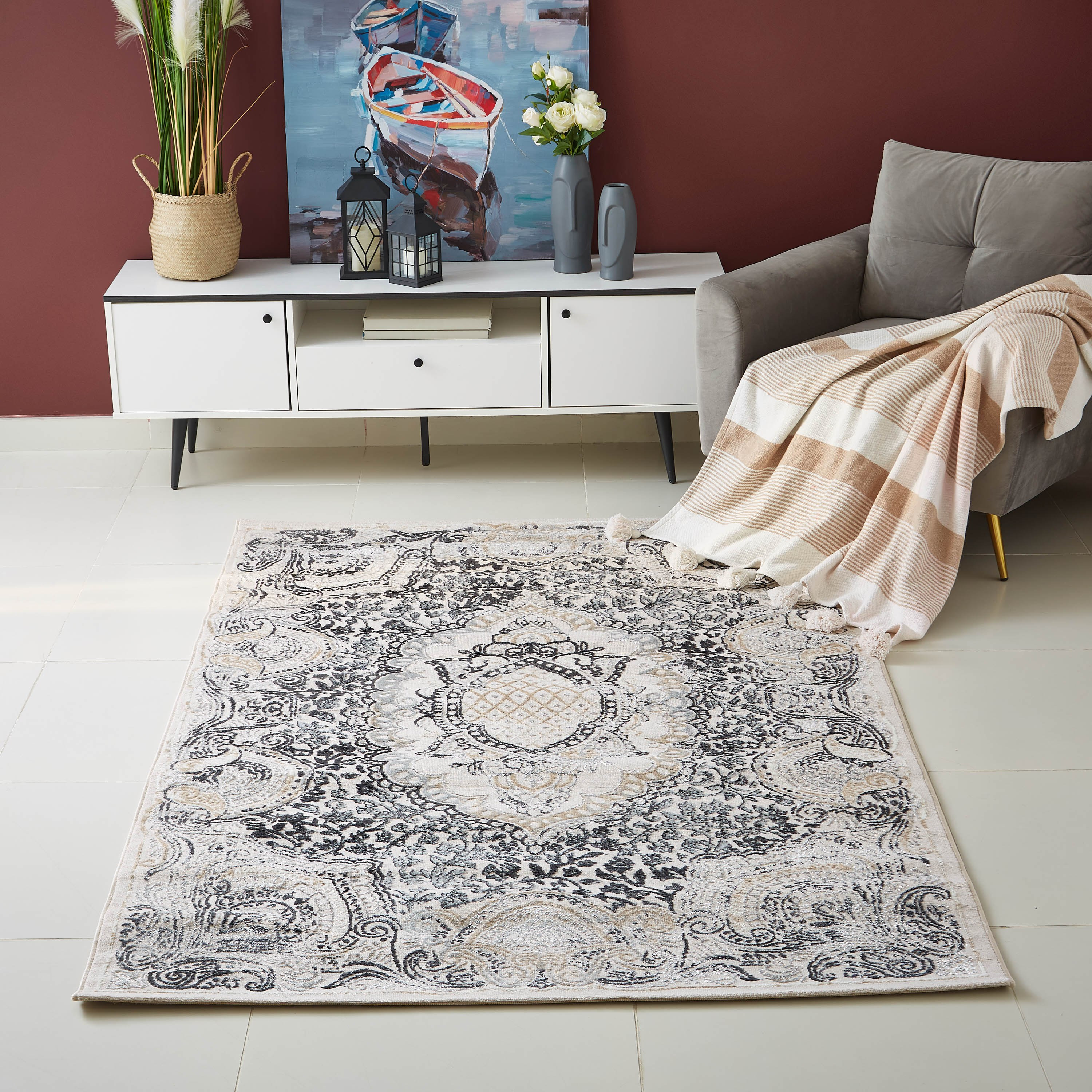سجادة بولي بروبلين مقاومة للبقع من رباب - 150x230 سم-hbxdecorandfurnishings-floorcoverings-rugs-image-1