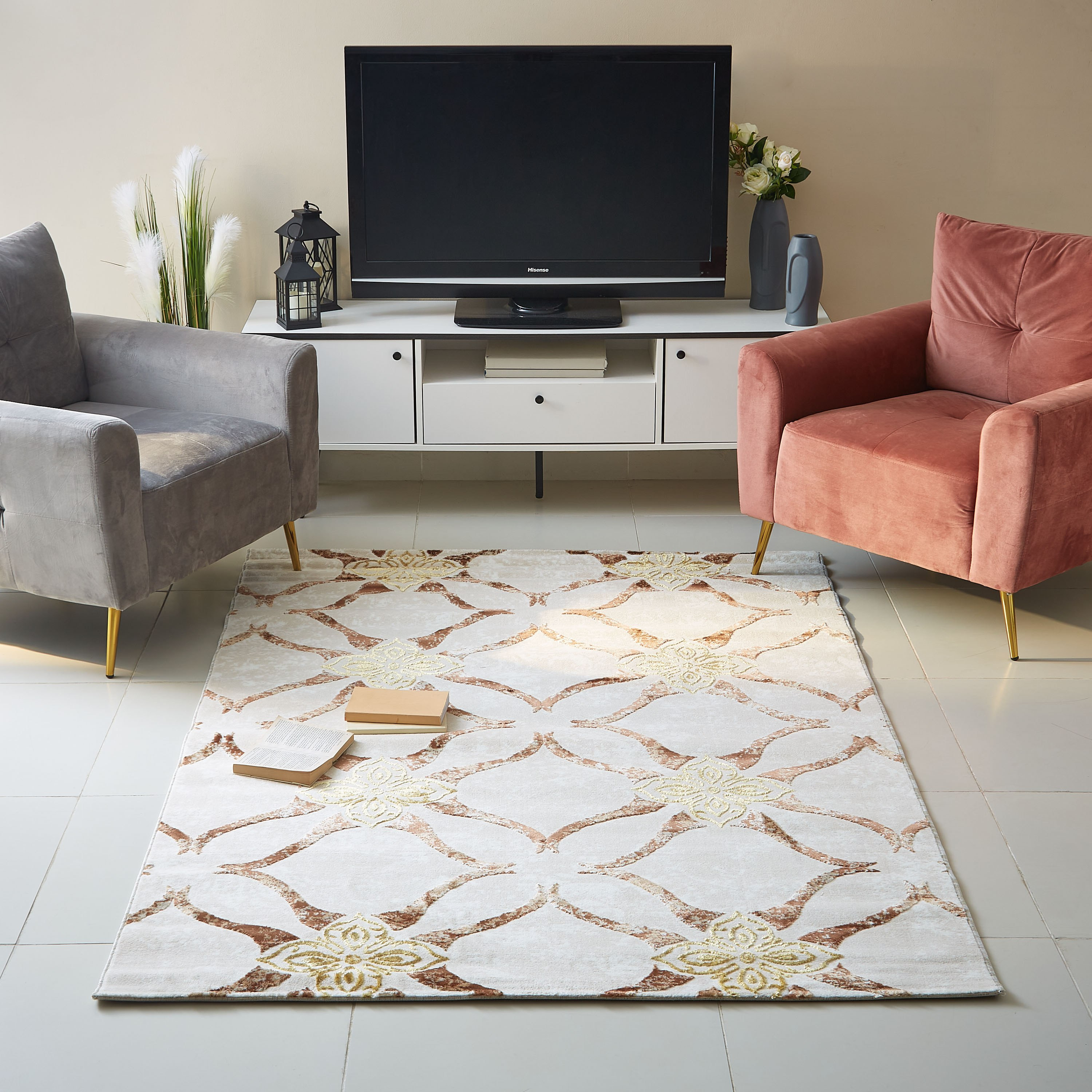 سجادة بولي بروبلين مقاومة للبقع من روما - 150x230 سم-hbxdecorandfurnishings-floorcoverings-rugs-image-1