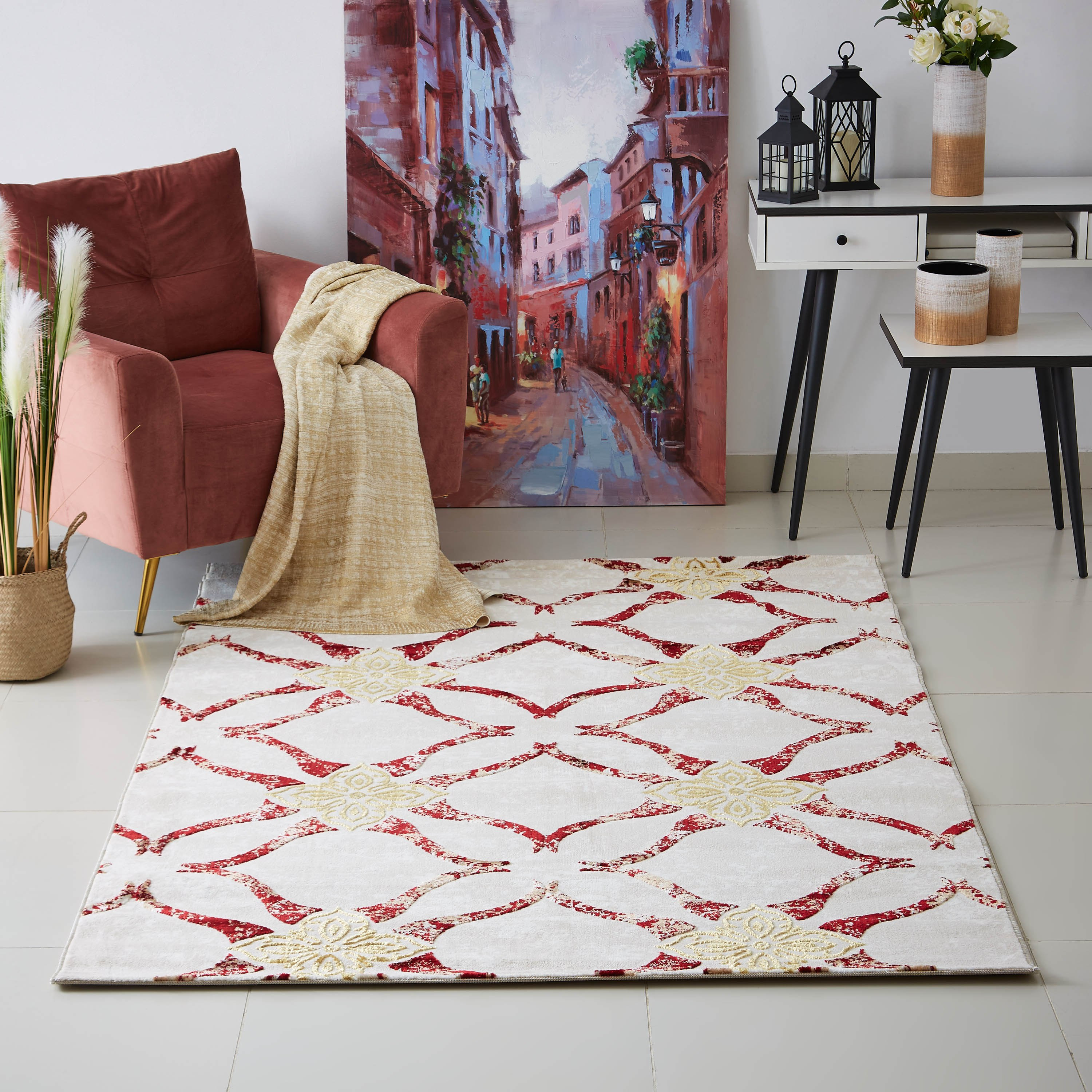 سجادة بولي بروبلين مقاومة للبقع من روما - 150x230 سم-hbxdecorandfurnishings-floorcoverings-rugs-image-1