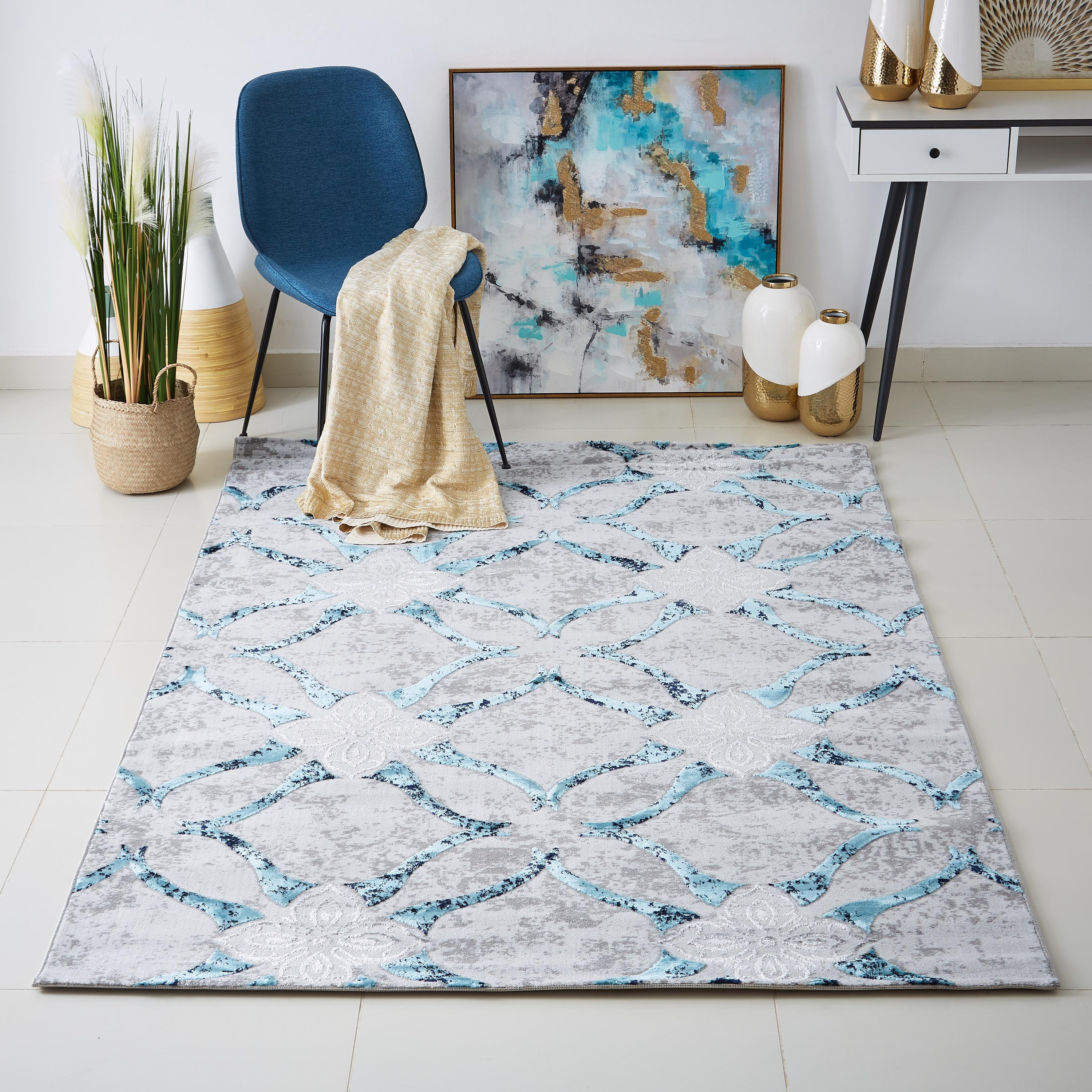 سجادة بولي بروبلين مقاومة للبقع من روما - 150x230 سم-hbxdecorandfurnishings-floorcoverings-rugs-image-1