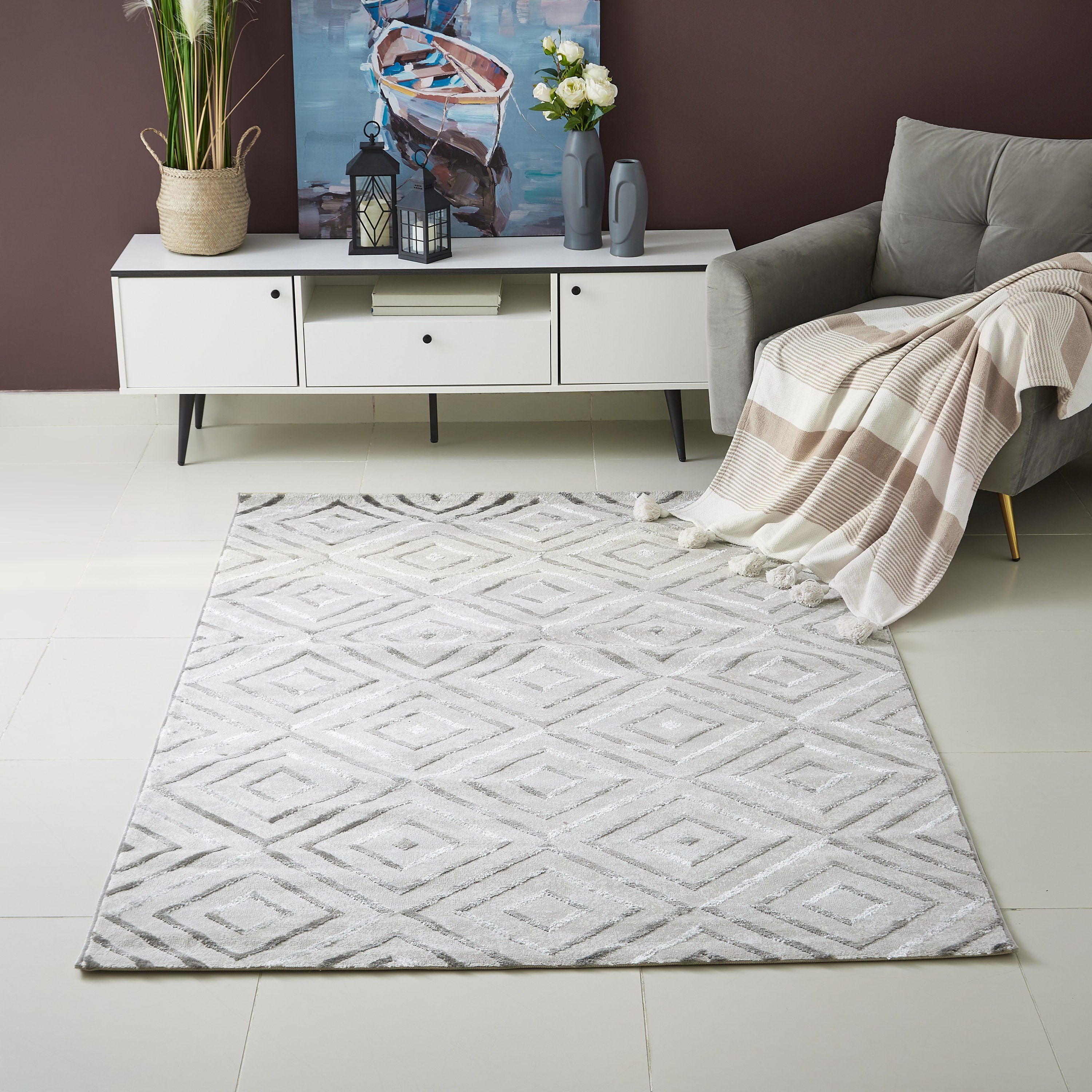 سجادة بولي بروبلين مقاومة للبقع من كريستال - 150x230 سم-hbxdecorandfurnishings-floorcoverings-rugs-image-1