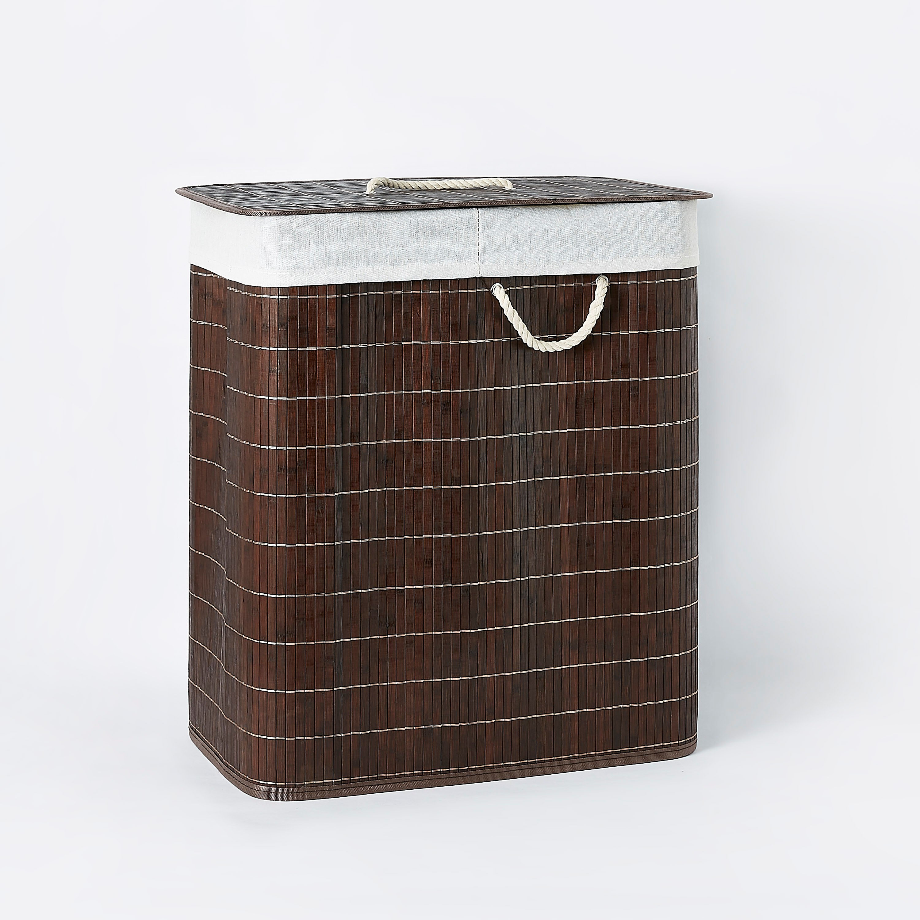 سلة غسيل خيزران مستطيلة بقسمين من نوك داون - 105 لتر-hbxbathroom-bathroomstorage-laundryhampers-image-5