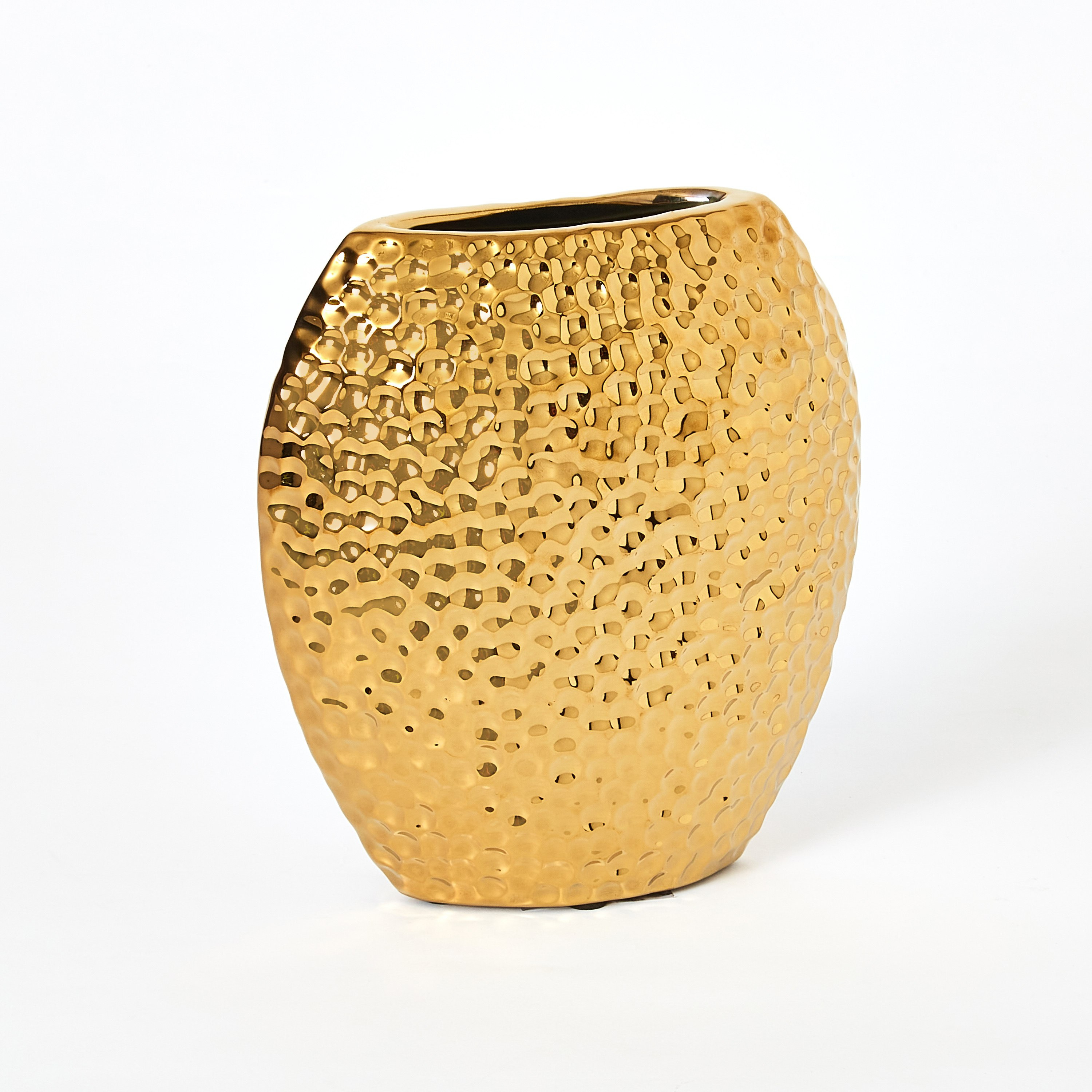 مزهرية سيراميك صغيرة مطروقة من إيلا - 18.5x9x20.5 سم-hbxbedroom-decorandaccessories-vases-image-5