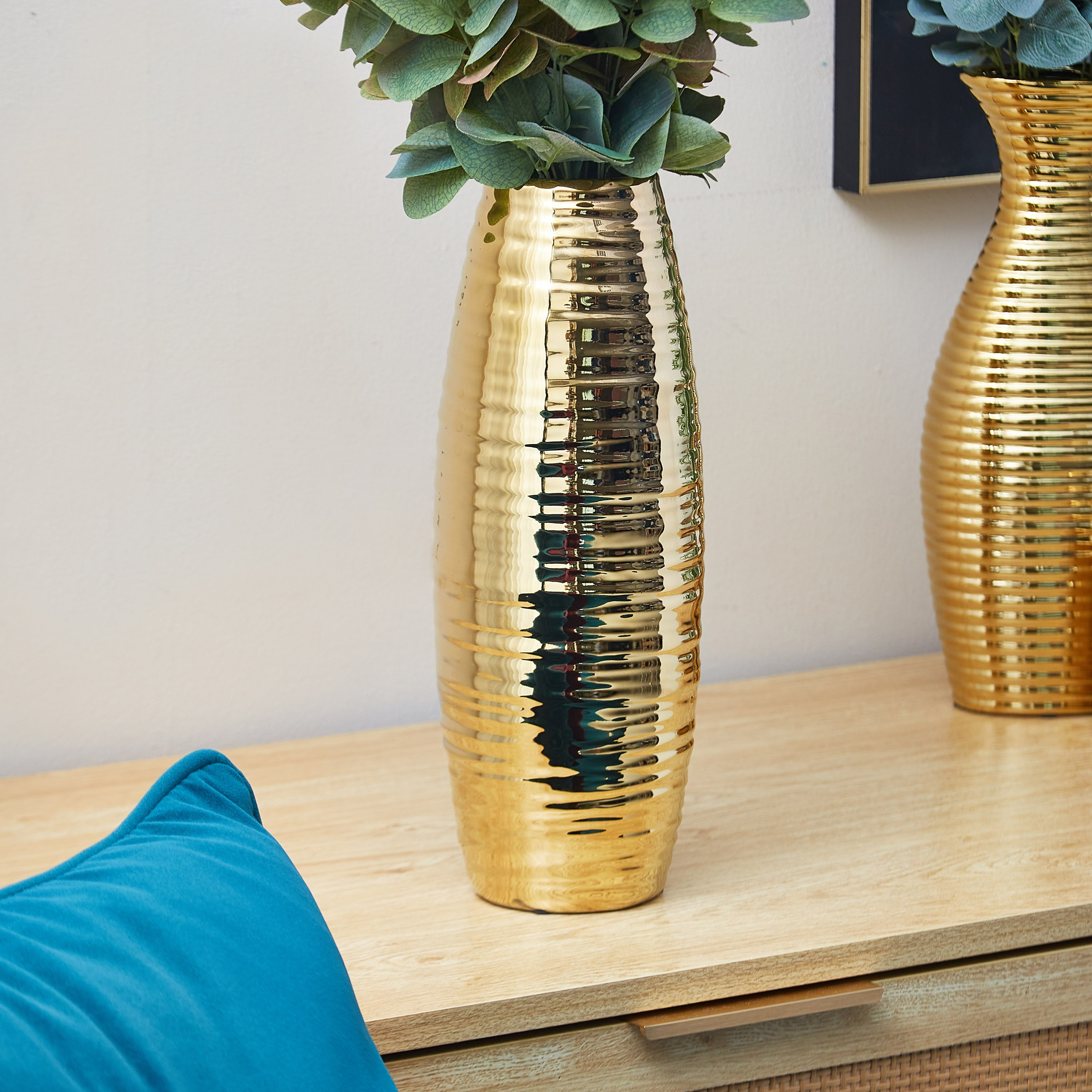 مزهرية سيراميك كبيرة بارزة الملمس من إيلا - 11x11x32 سم-hbxbedroom-decorandaccessories-vases-image-2