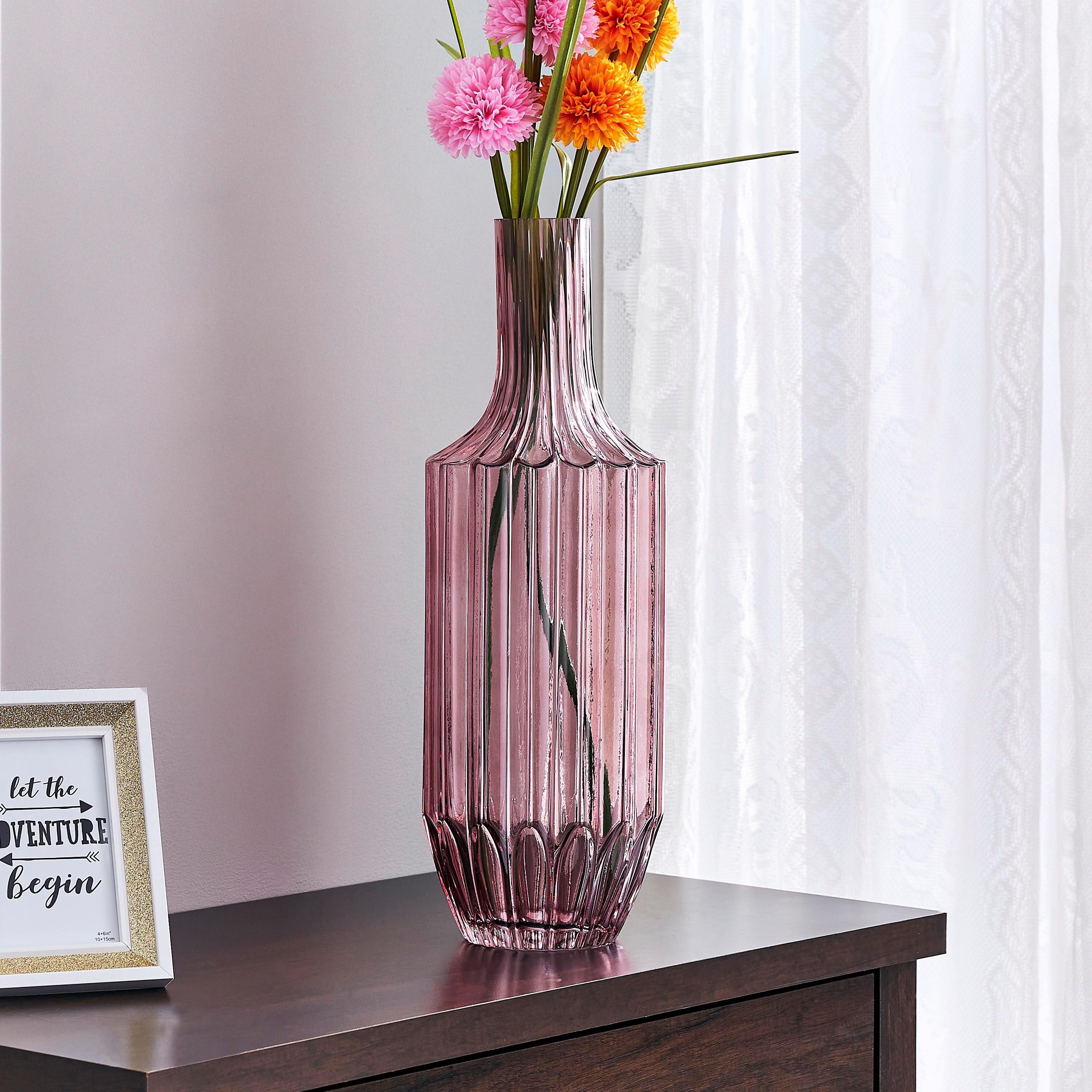 مزهرية زجاجية طويلة مضلعة من ريو - 17x50 سم-hbxbedroom-decorandaccessories-vases-image-1