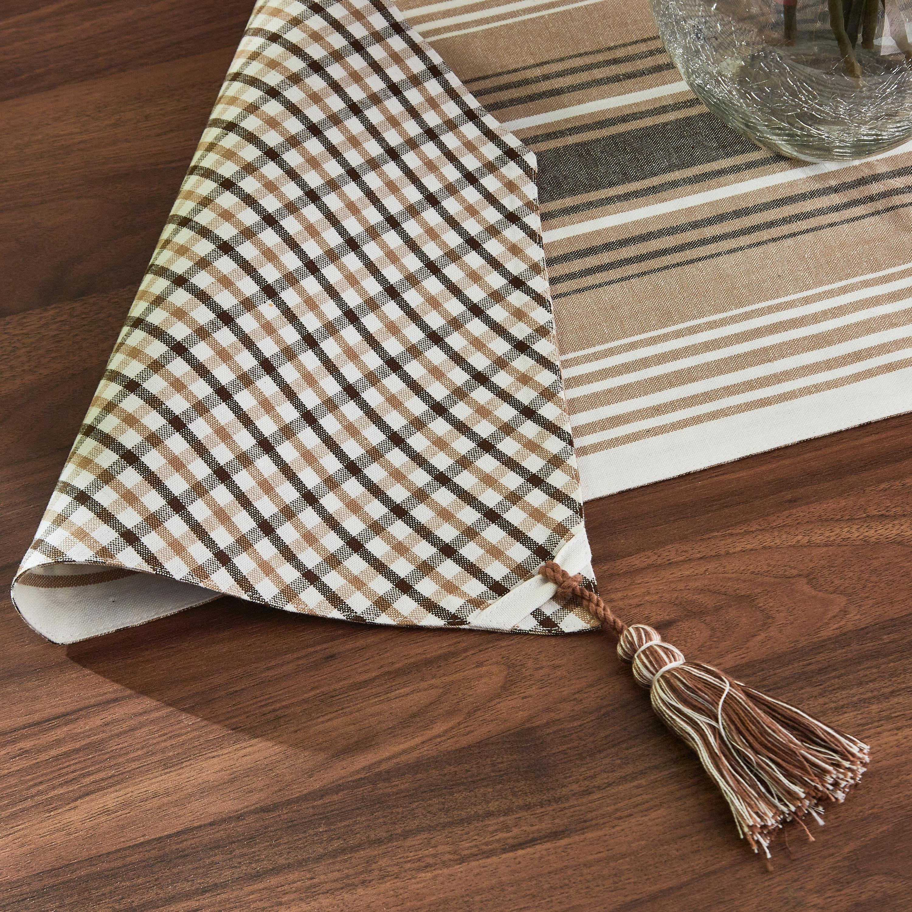 مفرش طاولة قطن مصبوغ قابل للاستخدام على الوجهين من هارلي - 33x120 سم-hbxdecorandfurnishings-homefurnishings-tablelinens-image-3