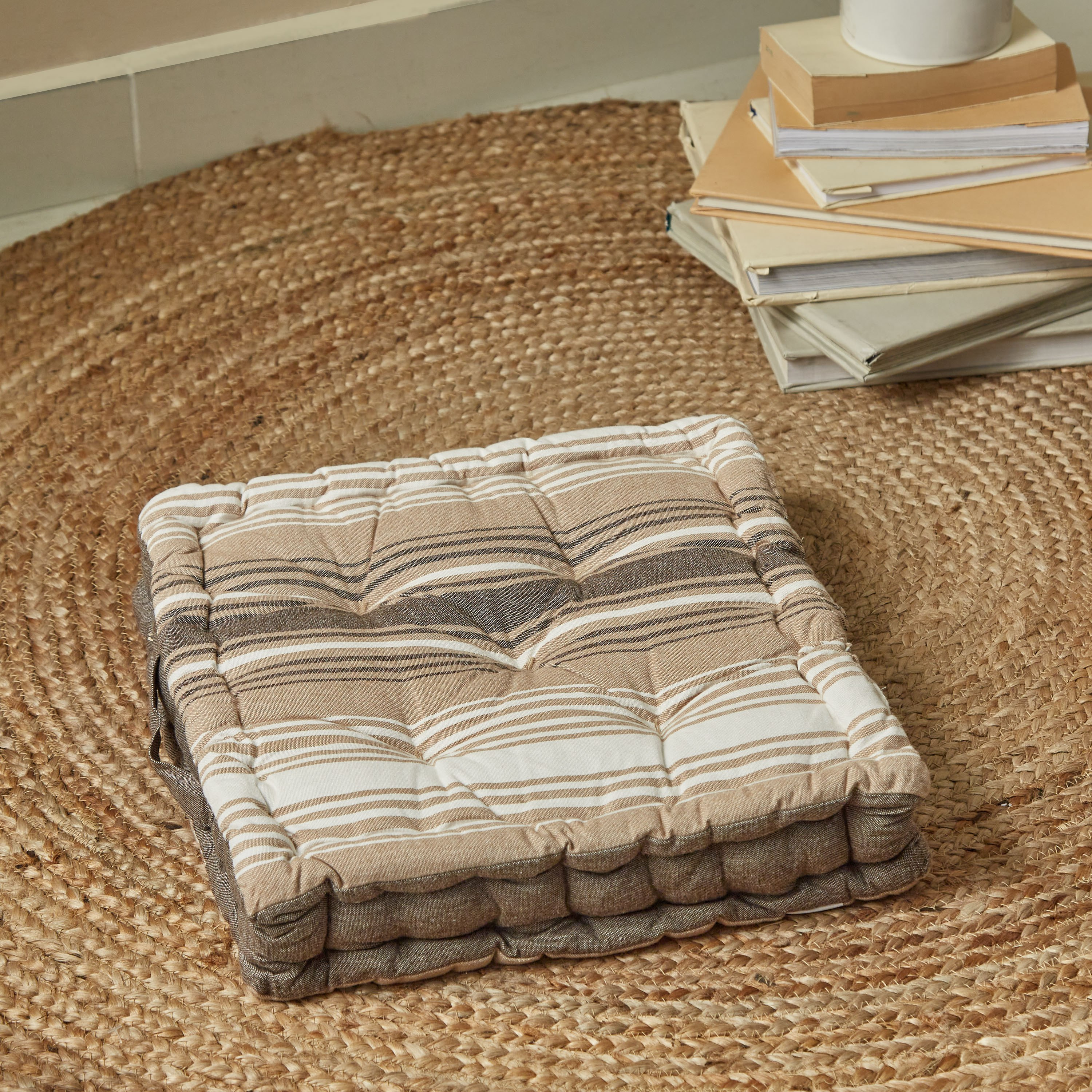 Harley Yarn Dyed Cotton Floor Cushion - 40x40 cm-PROMO_HB_AE_B1G1_250925-image-1
