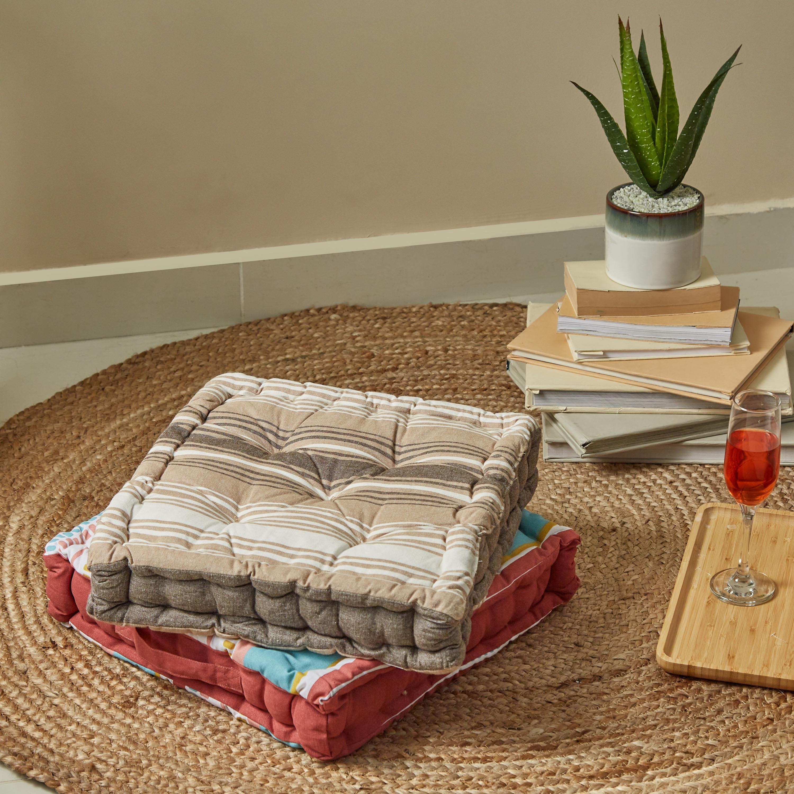 Harley Yarn Dyed Cotton Floor Cushion - 40x40 cm-PROMO_HB_AE_B1G1_250925-image-3