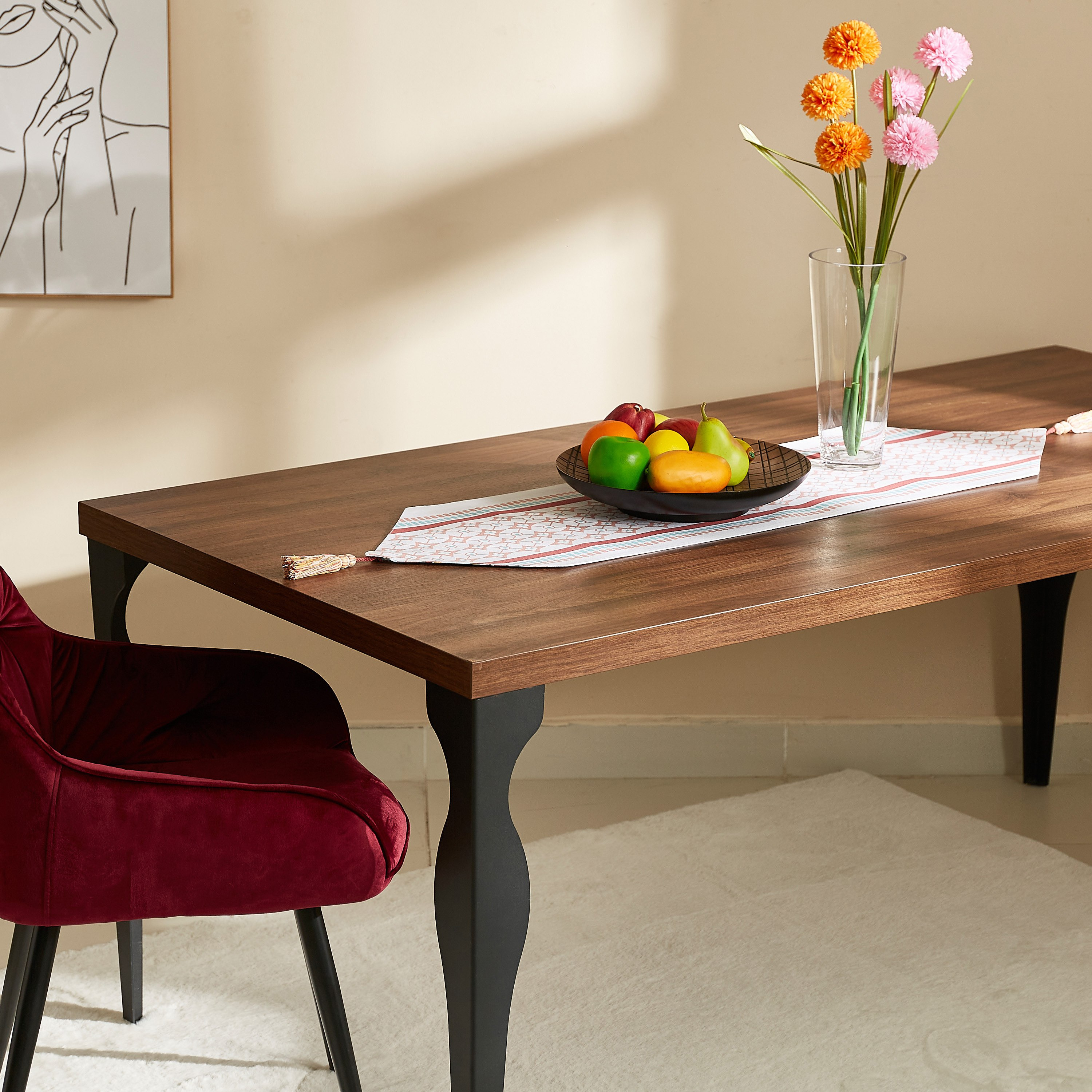 مفرش طاولة قطن قابل للاستخدام على الوجهين بطبعات من بايتون - 33x120 سم-hbxdecorandfurnishings-homefurnishings-tablelinens-image-4