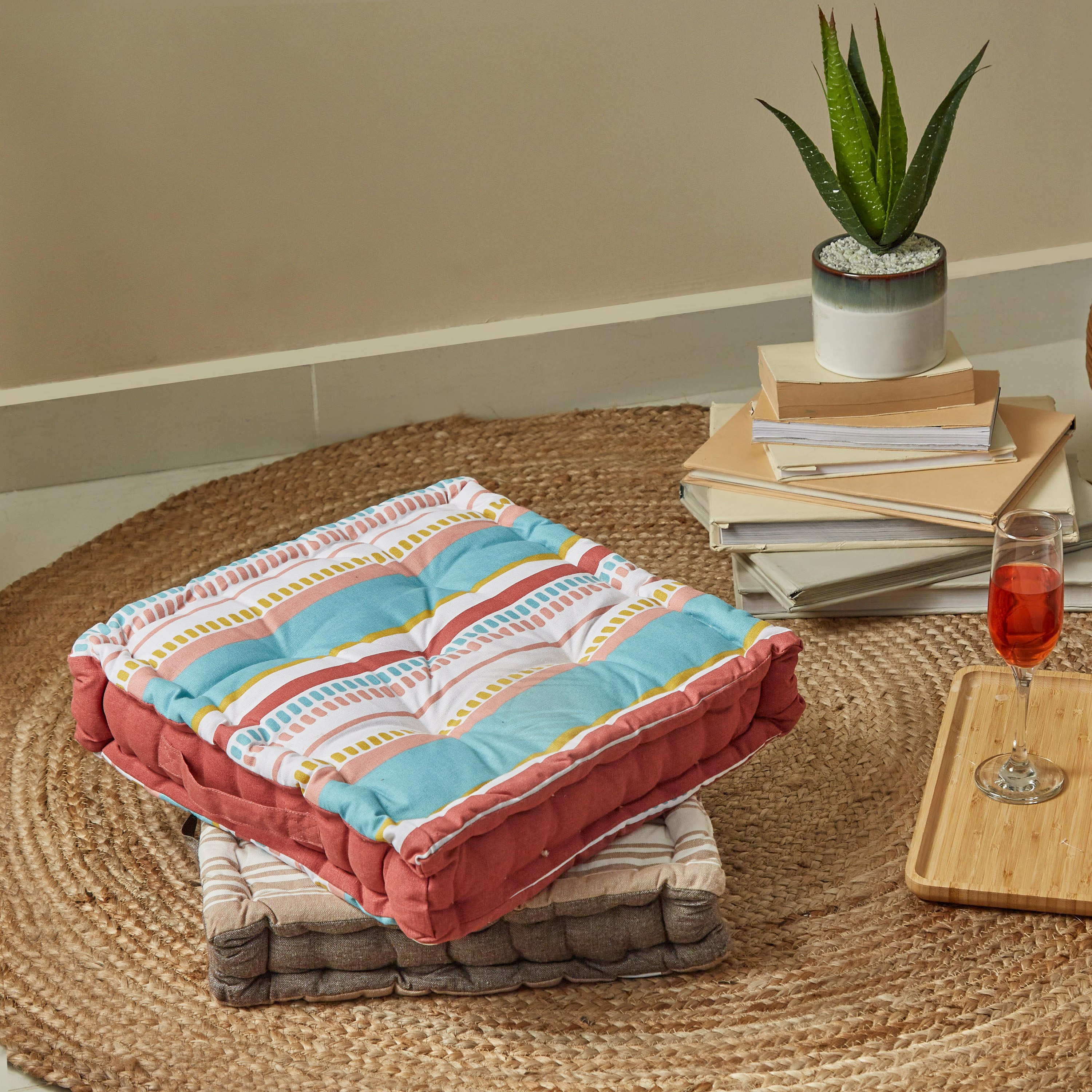 وسادة أرضية قطن بطبعات من بيتون - 40x40 سم-PROMO_HB_AE_B1G1_250925-image-3