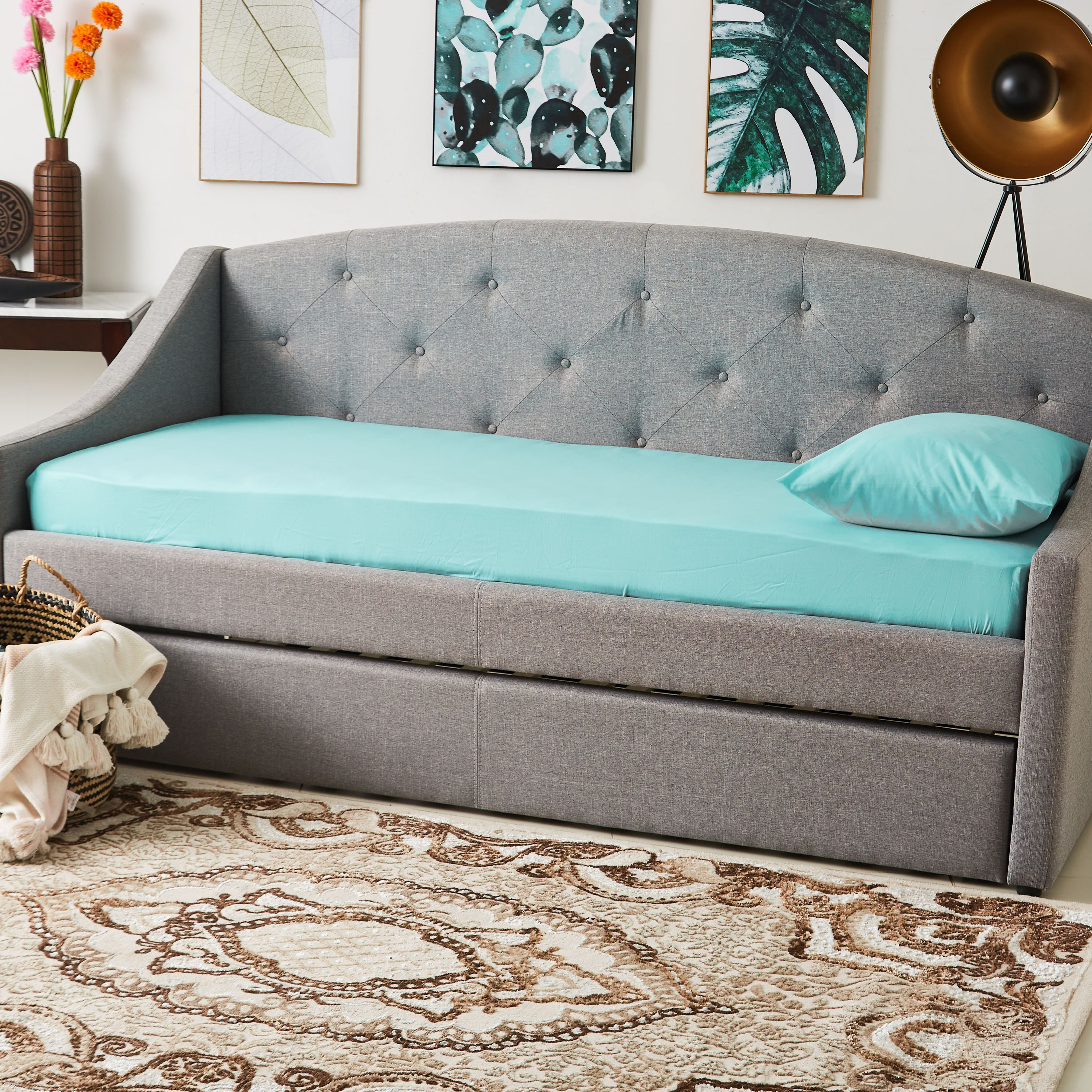 شرشف مطاطي فردي بولي قطن من بريستول - 90x200 سم-hbxhomeware-hbxbedroom-image-1