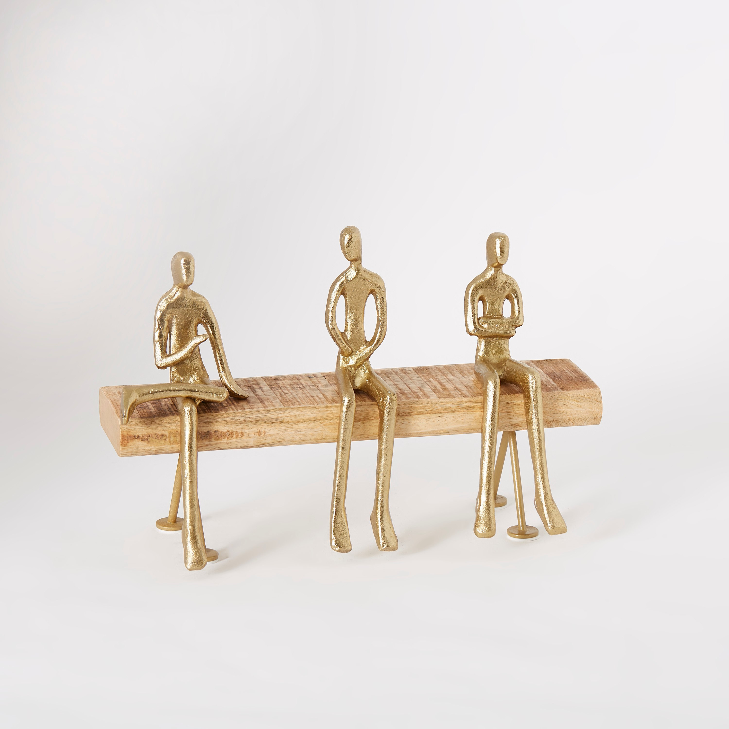 Trivia Metal Conversation On A Bench Sculpture - 38x13x24 cm-hbxhomeware-homedecor-figurinesandornaments-image-5