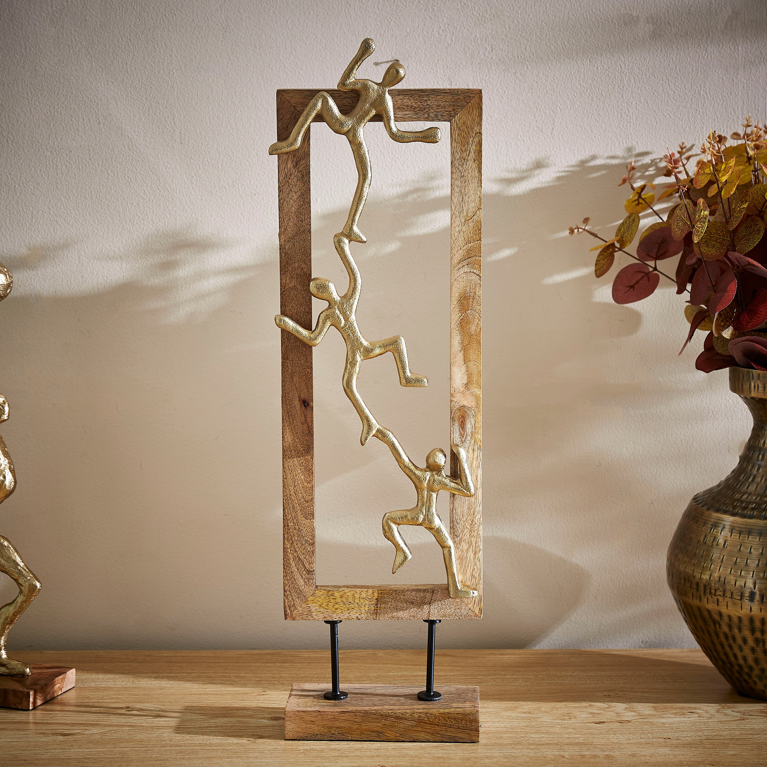 Trivia Wood Lets Climb Sculpture - 17x9x58 cm-hbxhomeware-homedecor-figurinesandornaments-image-1
