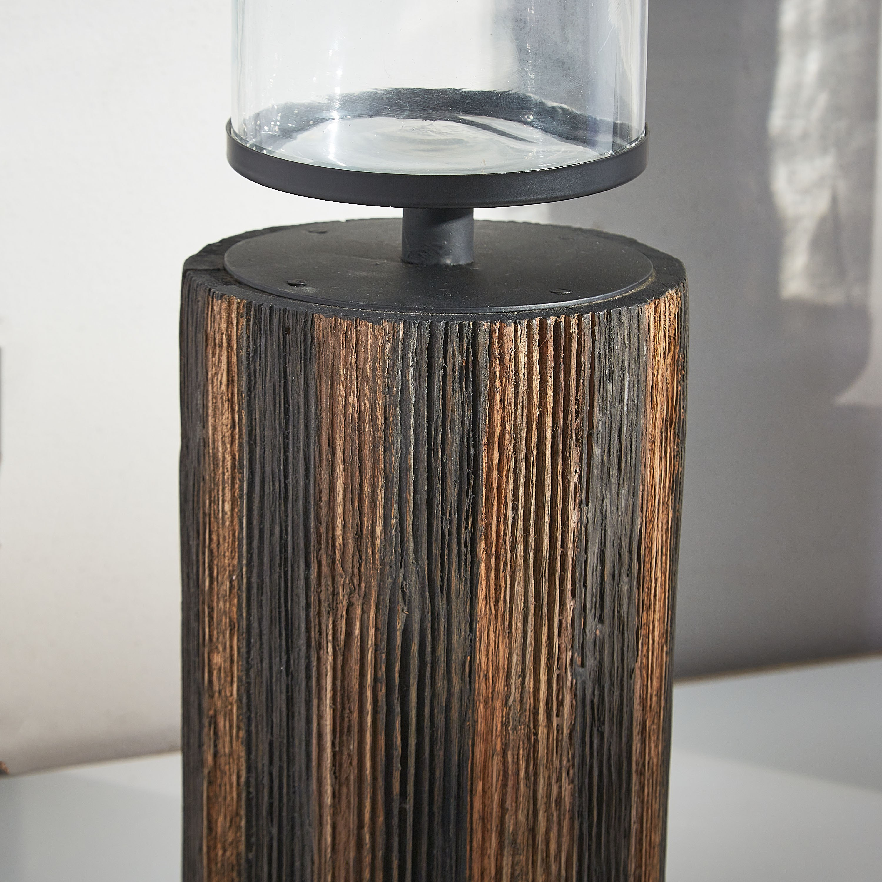 حامل شموع خشبي كبير من تريفيا - 11.5x11.5x45 سم-hbxlivingroom-decorandaccessories-candleholders-image-3
