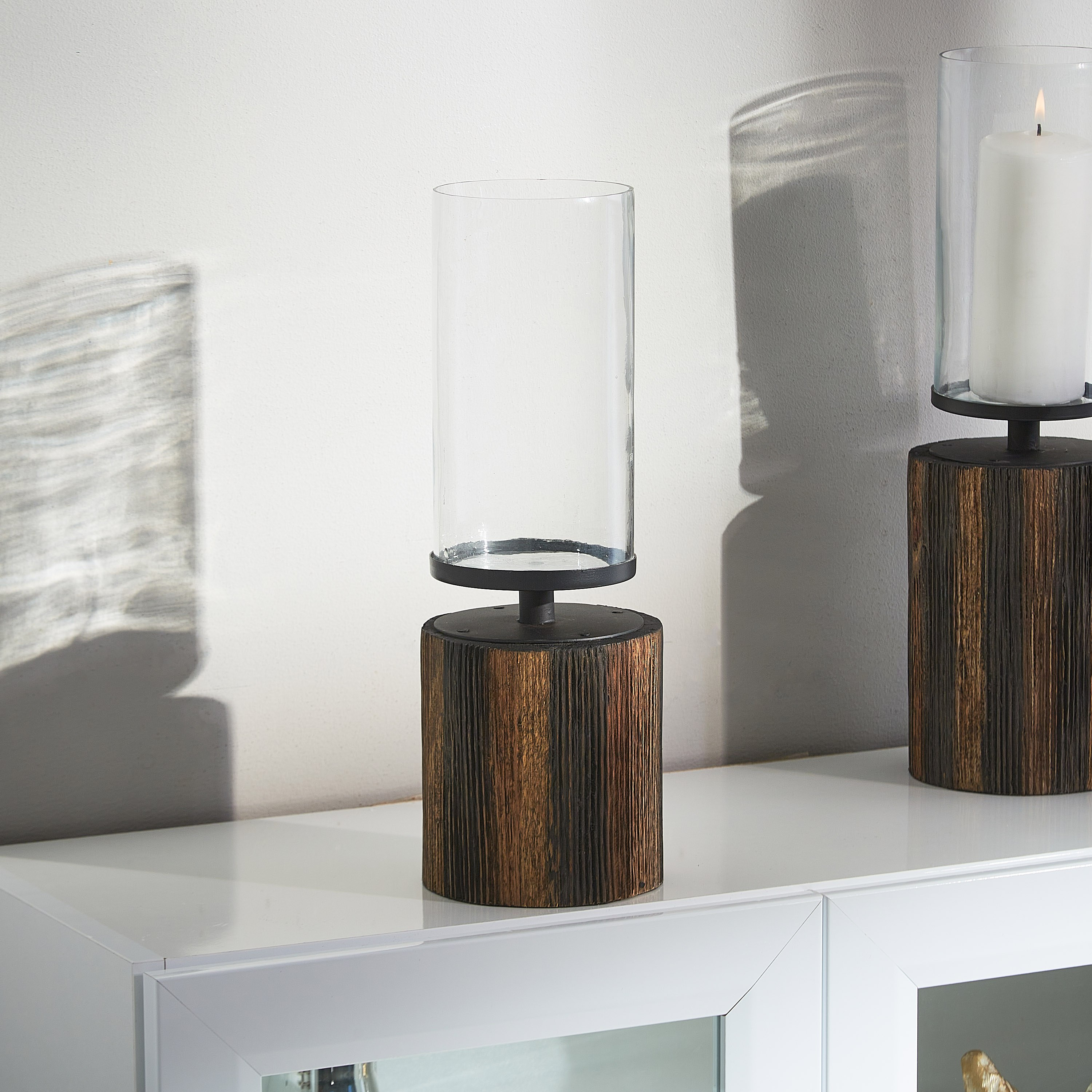 حامل شموع خشب من تريفيا - 11.5X11.5X38 سم-hbxlivingroom-decorandaccessories-candleholders-image-2