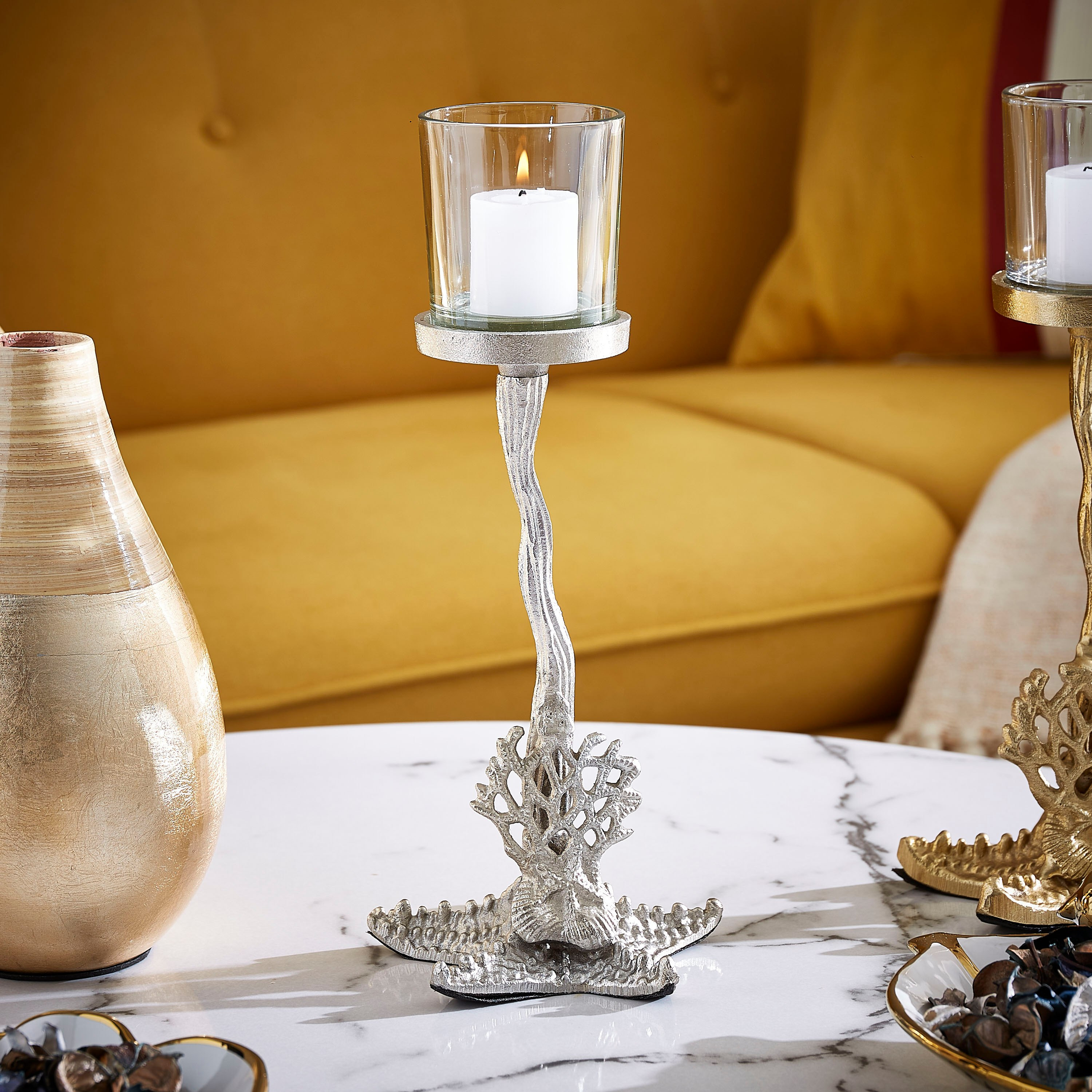 حامل شموع معدني من تريفيا- 12x12x30 سم-hbxlivingroom-decorandaccessories-candleholders-image-1