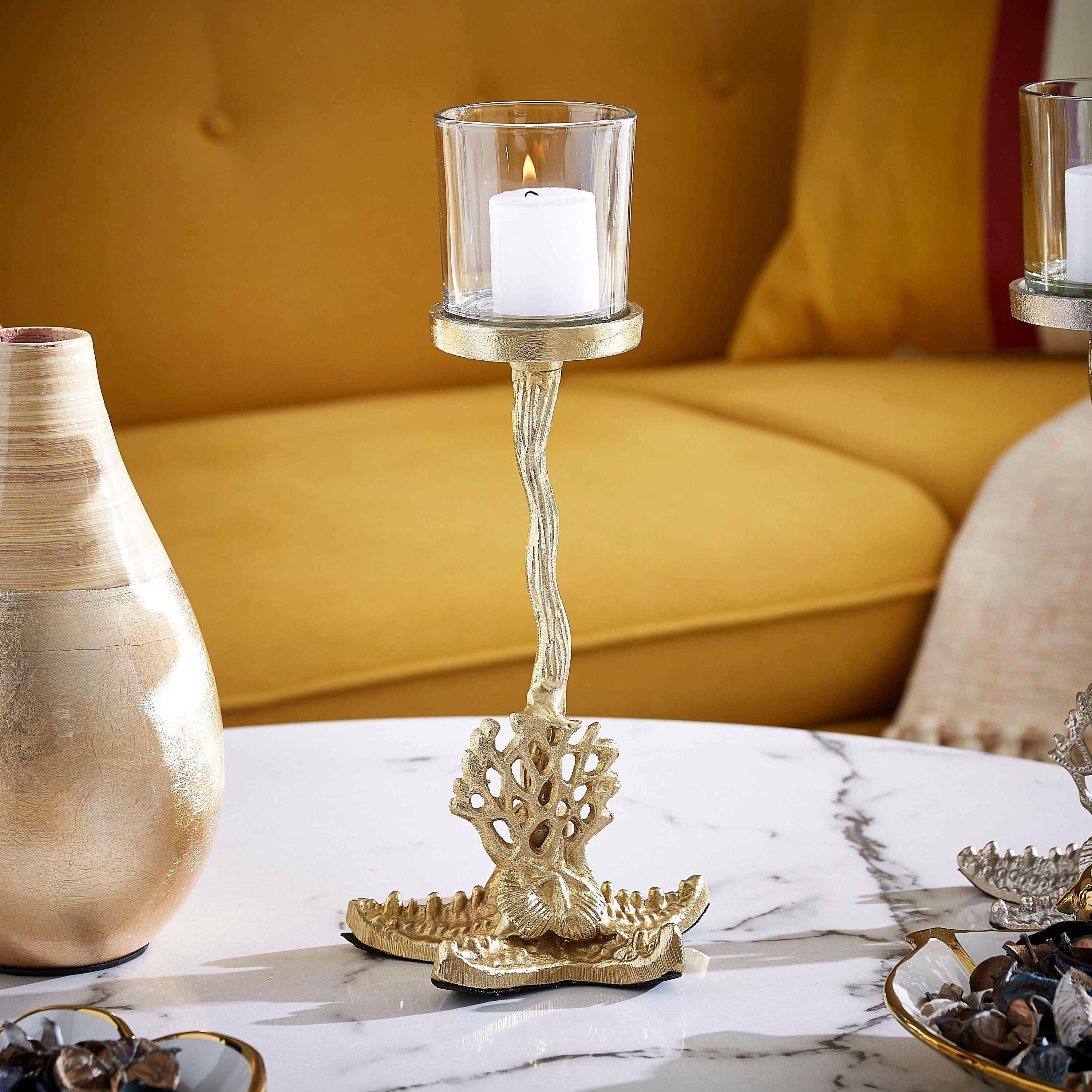حامل شموع معدني من تريفيا- 12x12x30 سم-hbxlivingroom-decorandaccessories-candleholders-image-1