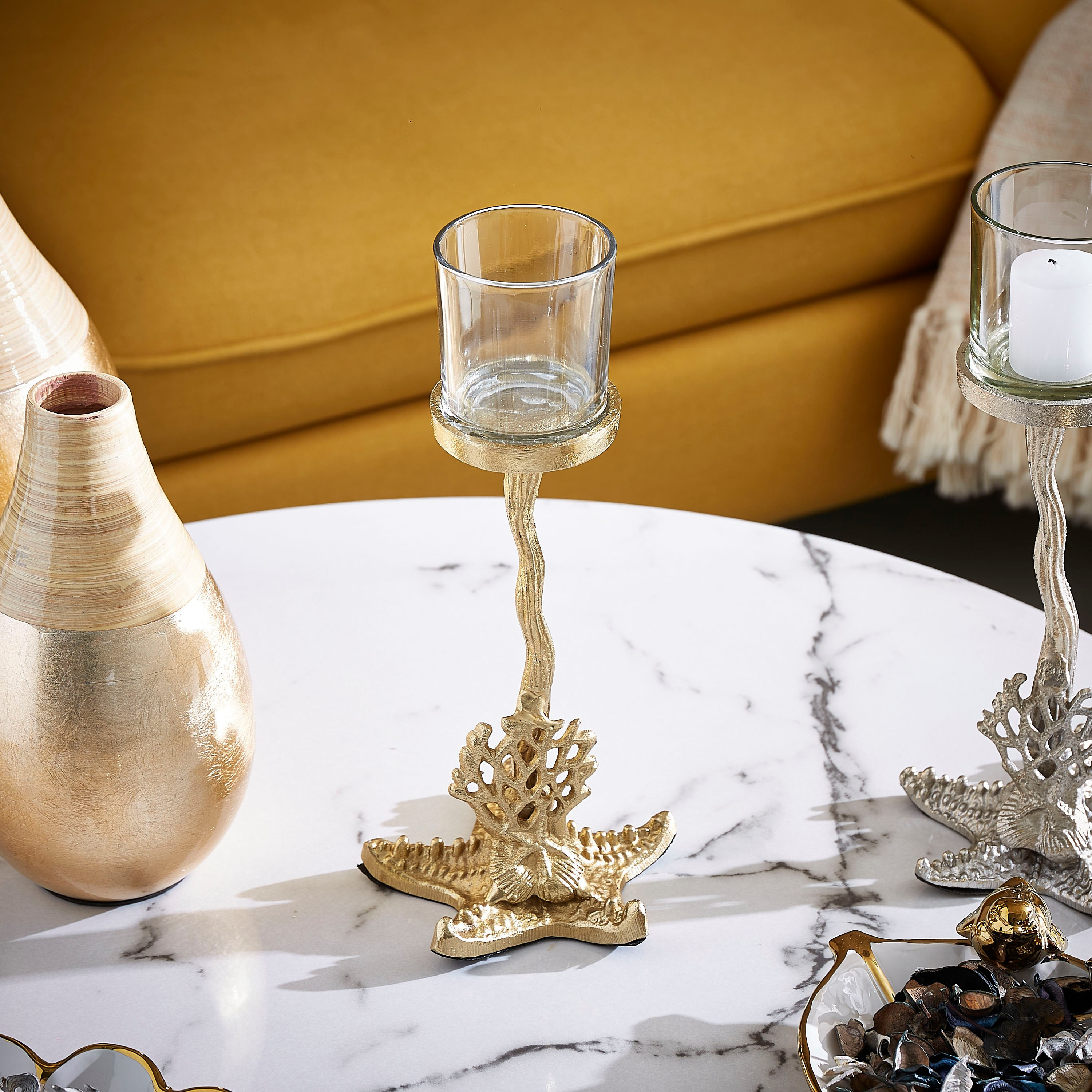 حامل شموع معدني من تريفيا- 12x12x30 سم-hbxlivingroom-decorandaccessories-candleholders-image-2