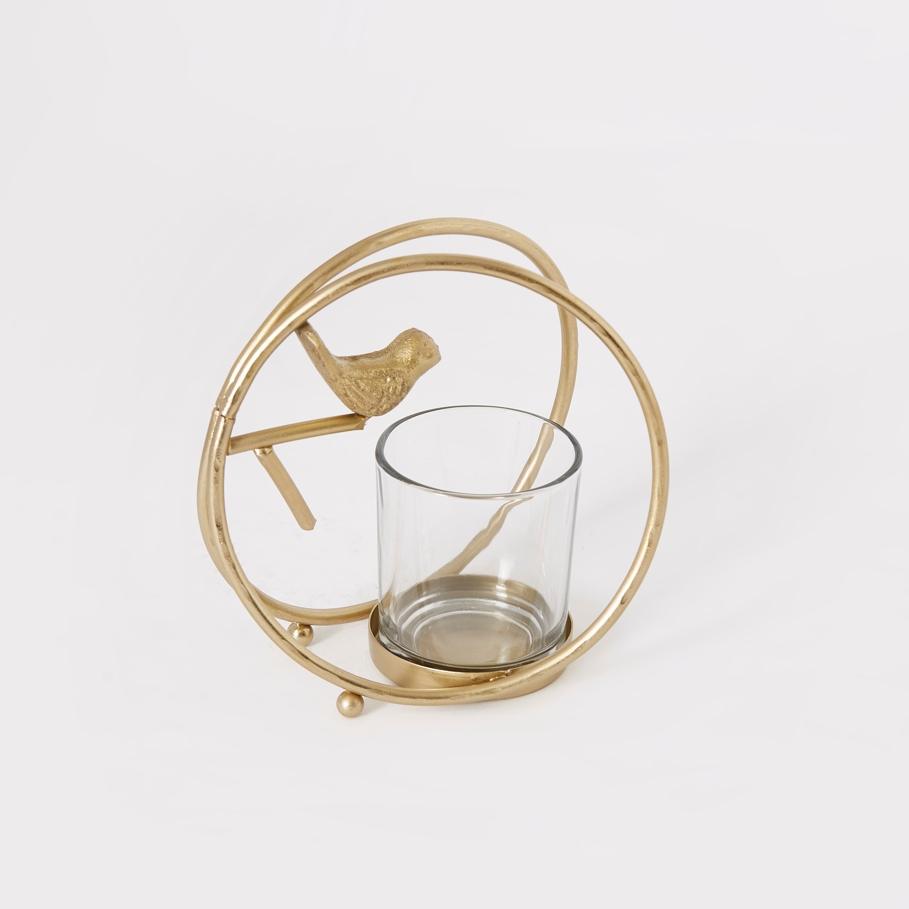 حامل شموع معدني  بتصميم طائر داخل حلقة من تريفيا - 15.5x8.5x15.5 سم-hbxlivingroom-decorandaccessories-candleholders-image-6