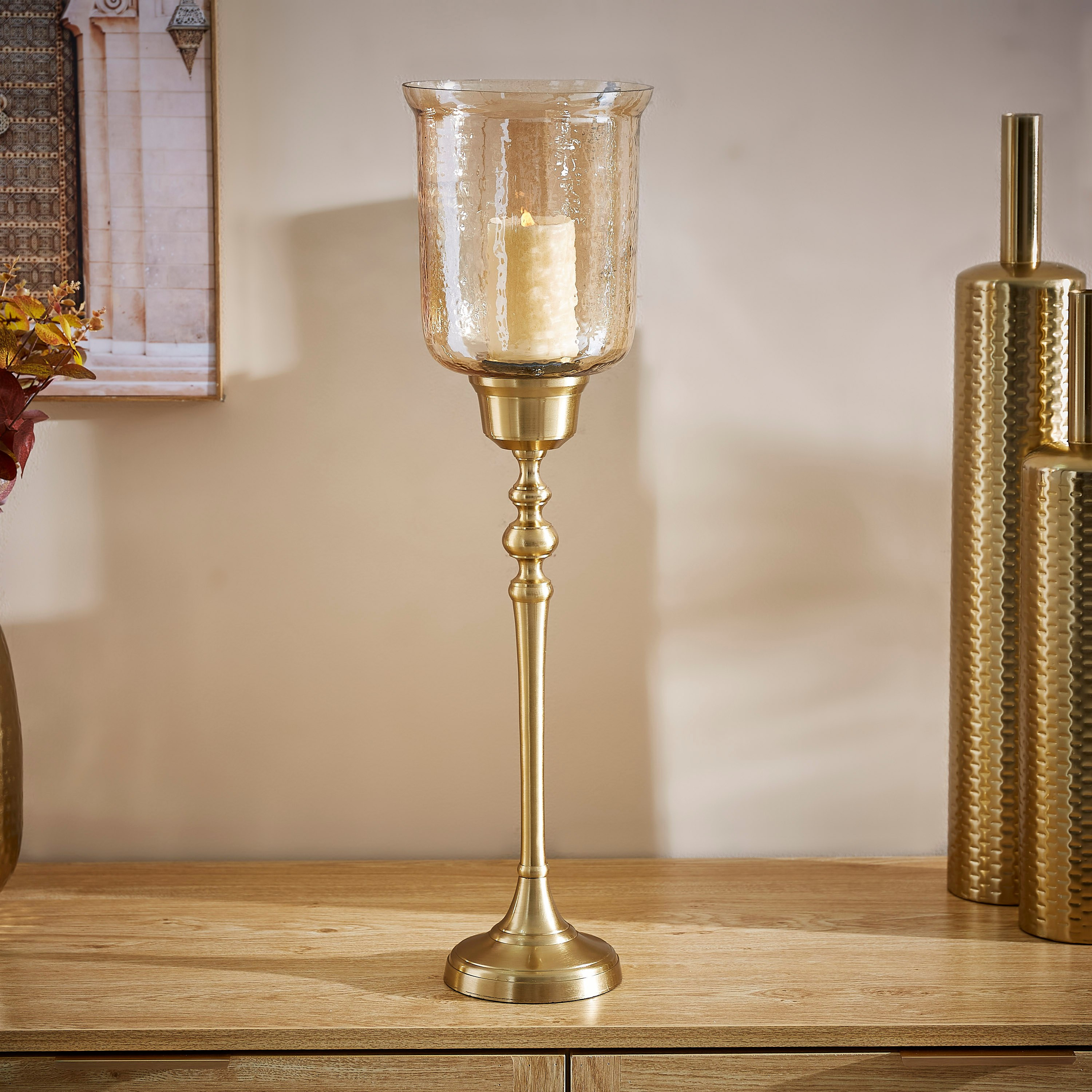 حامل شموع ستيب طويل من تريفيا - 17x17x65 سم-hbxlivingroom-decorandaccessories-candleholders-image-1