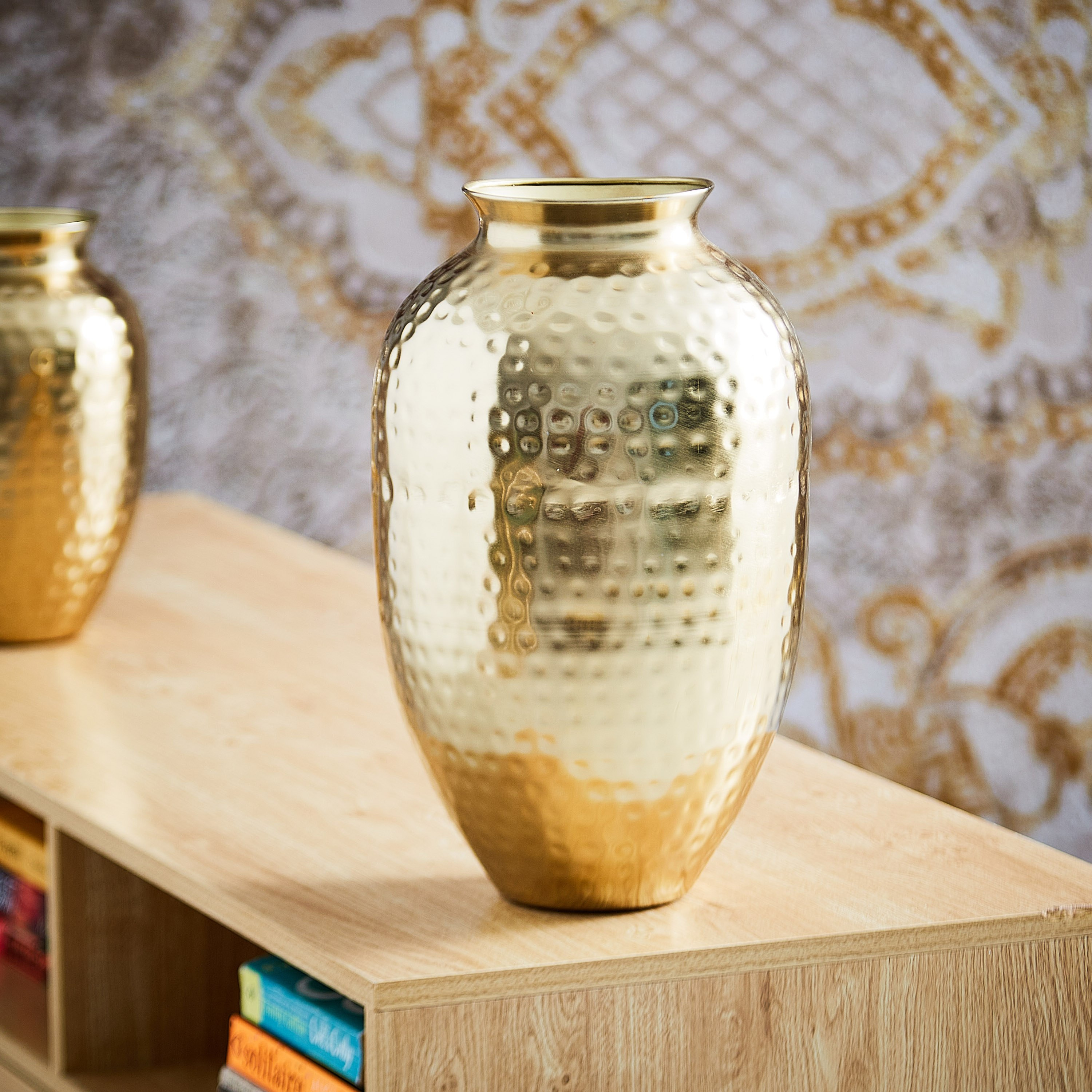 Trivia Large Metal Hammered Vase - 24x24x37 cm-hbxbedroom-decorandaccessories-vases-image-2