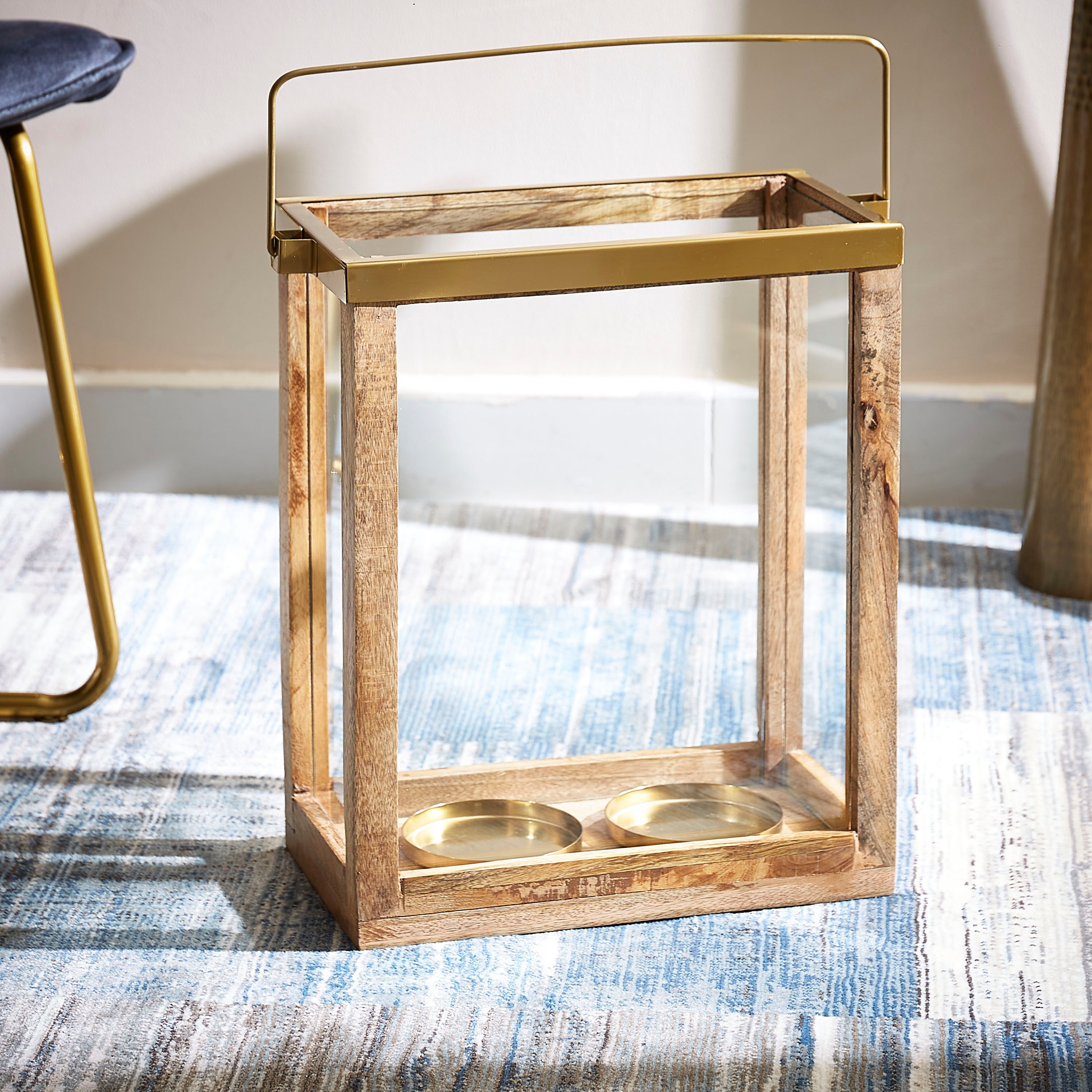 حامل شموع عمودي معدنية من تريفيا - 31×17×38 سم-hbxlivingroom-decorandaccessories-candleholders-image-1