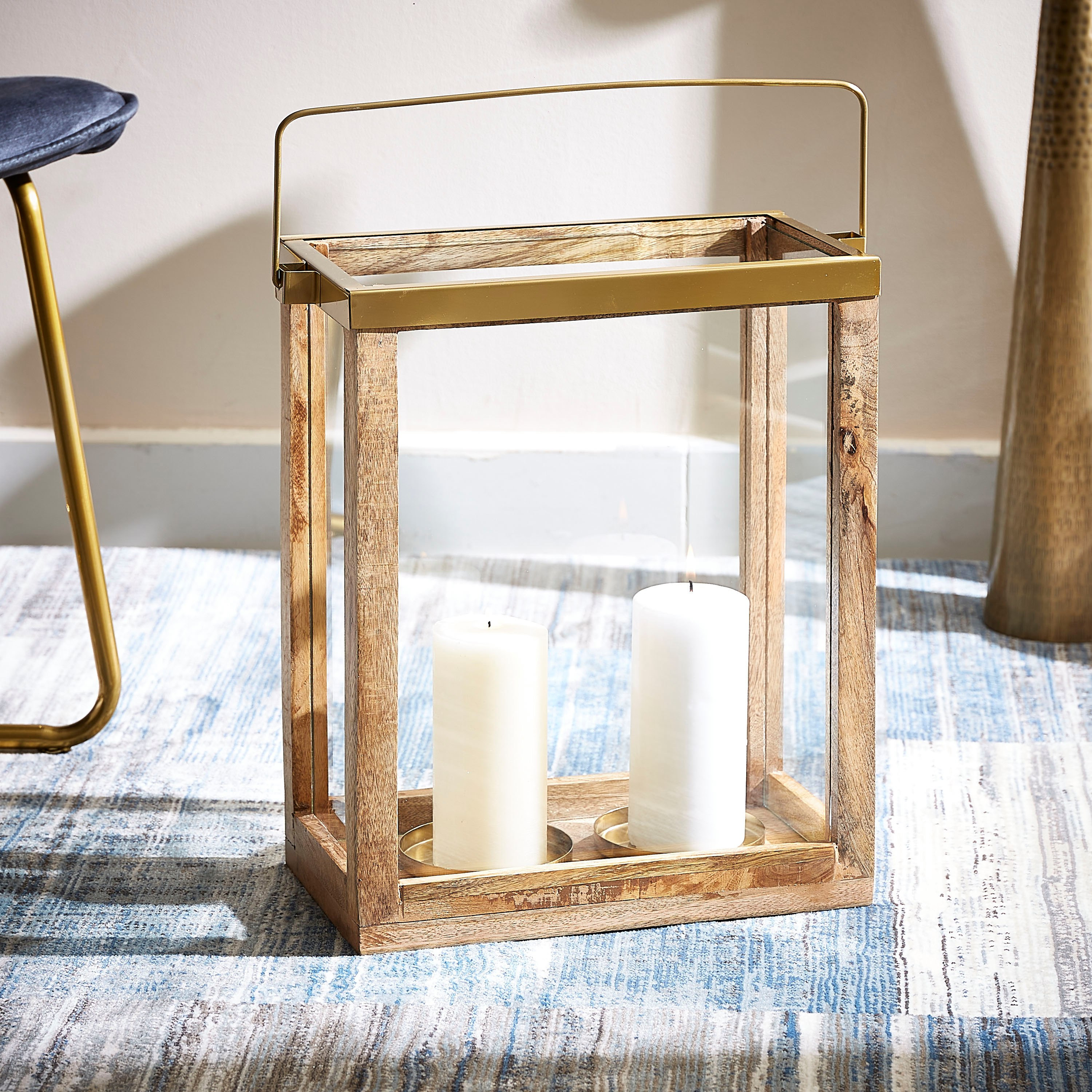 حامل شموع عمودي معدنية من تريفيا - 31×17×38 سم-hbxlivingroom-decorandaccessories-candleholders-image-2
