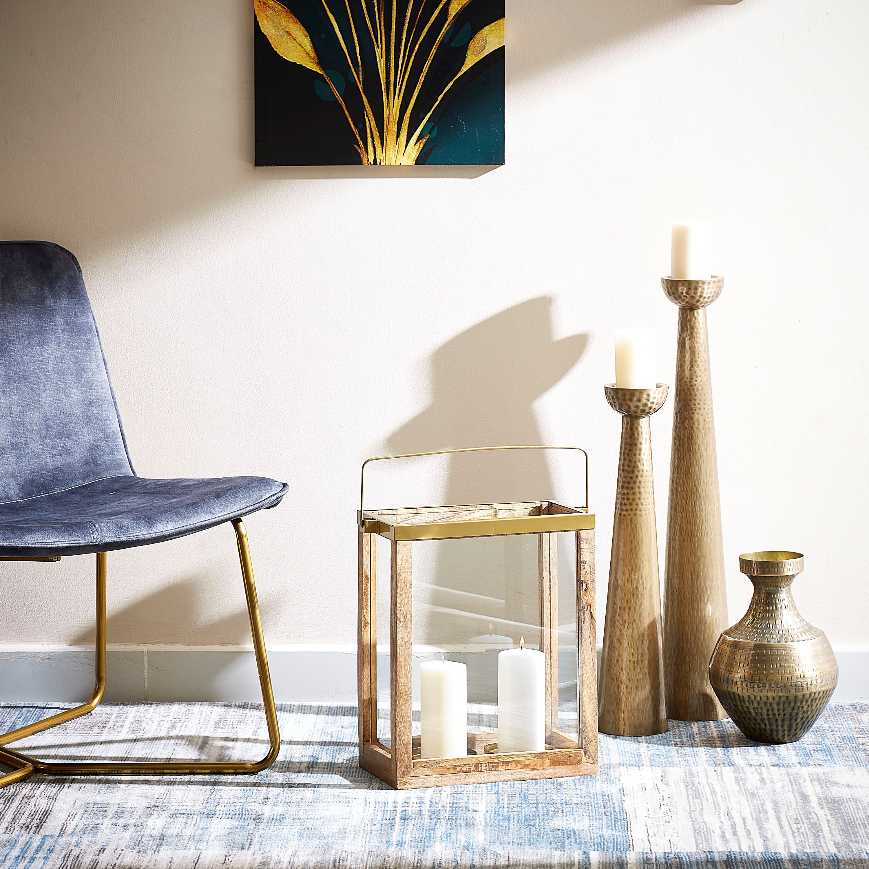 حامل شموع عمودي معدنية من تريفيا - 31×17×38 سم-hbxlivingroom-decorandaccessories-candleholders-image-5