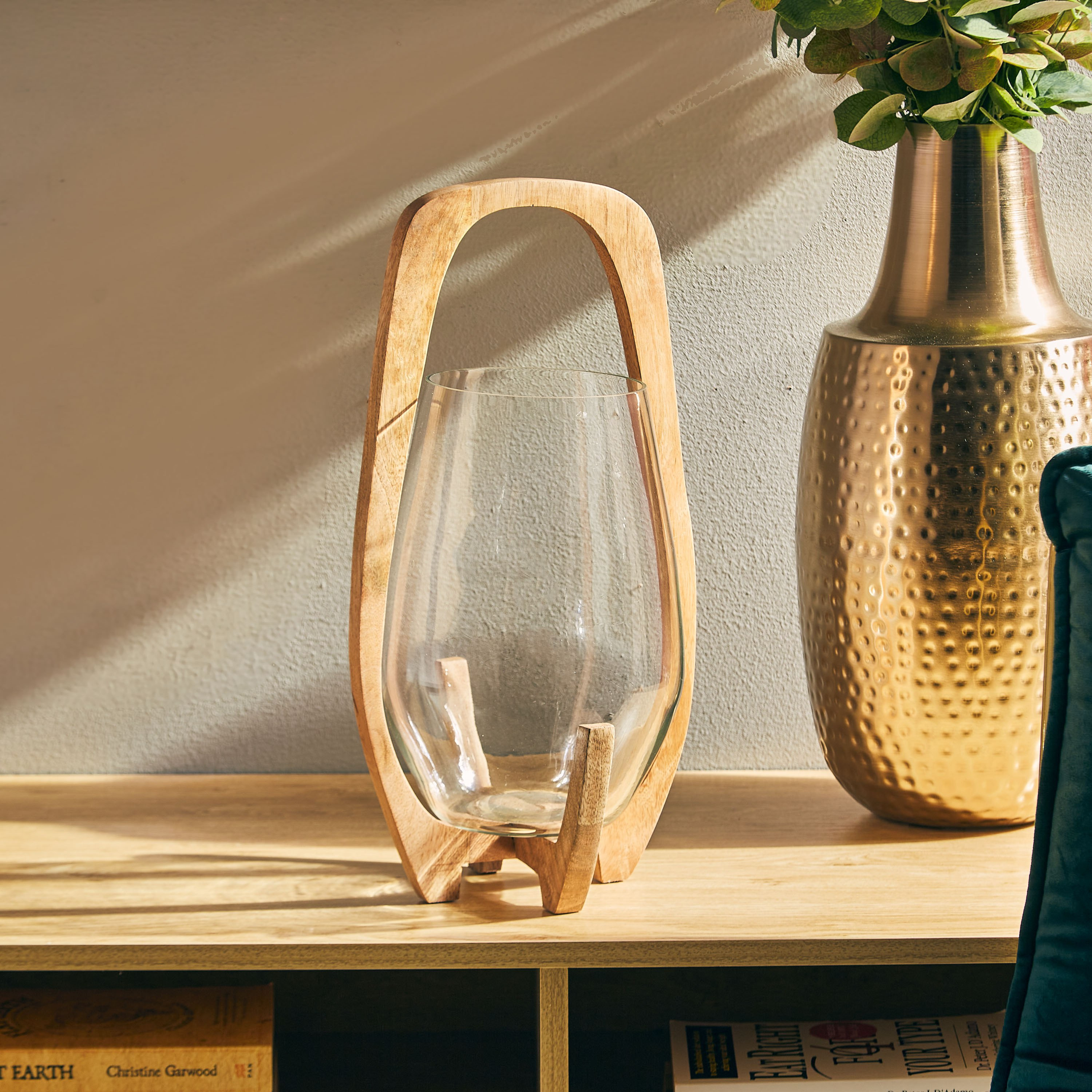 فانوس زجاجي دائري كبير من الخشب - 22x22x43 سم-PROMO_HB_AE_B1G1_250925-image-2